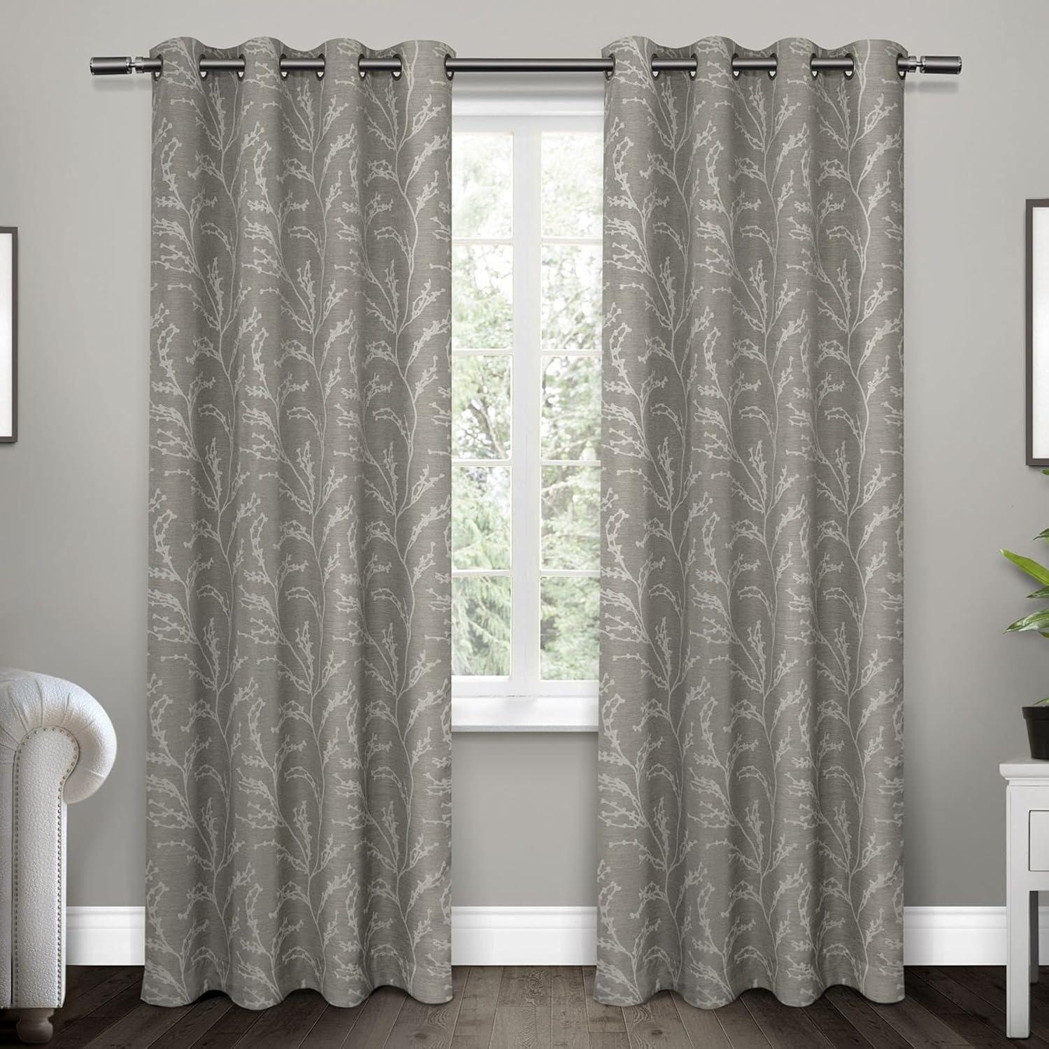 Kilberry Woven Blackout Grommet Top Window Curtain Panel Pair Exclusive Home