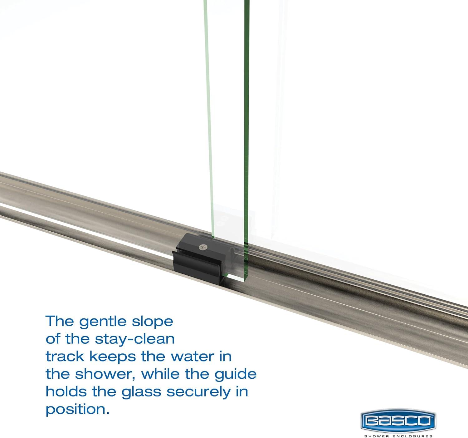 Arelo 56" - 60" W x 72" H Semi-Frameless Shower Door