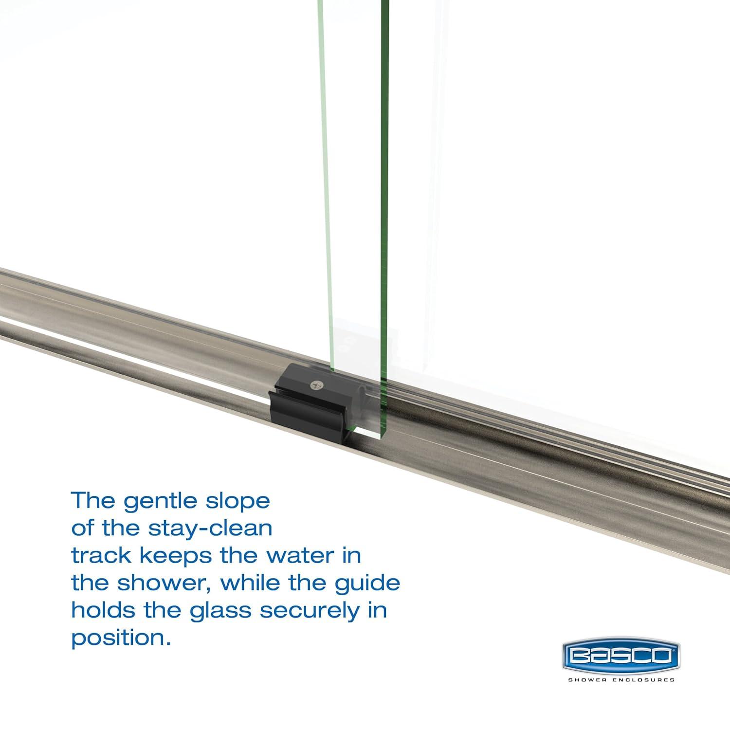 Arelo 56" - 60" W x 72" H Semi-Frameless Shower Door