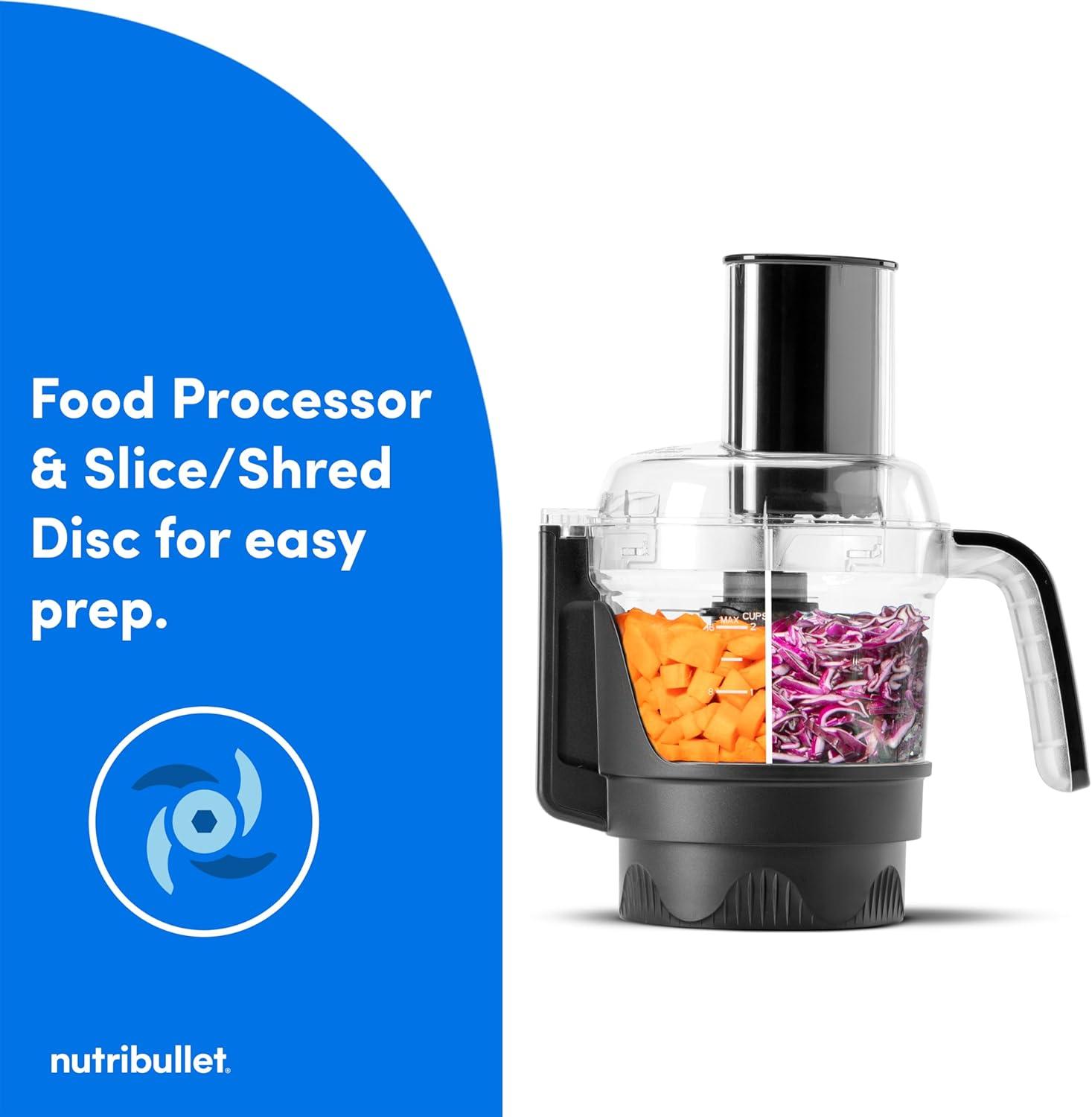 Pearl White Compact Kitchen System with Blender, Food Processor, and Grinder