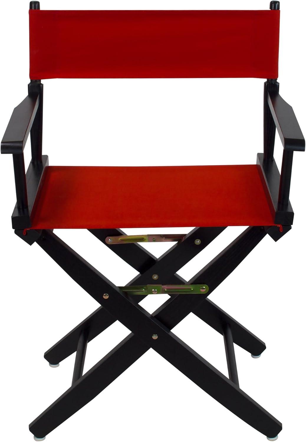 Extra-Wide Premium 18" Directors Chair Black Frame with Red Color Cover