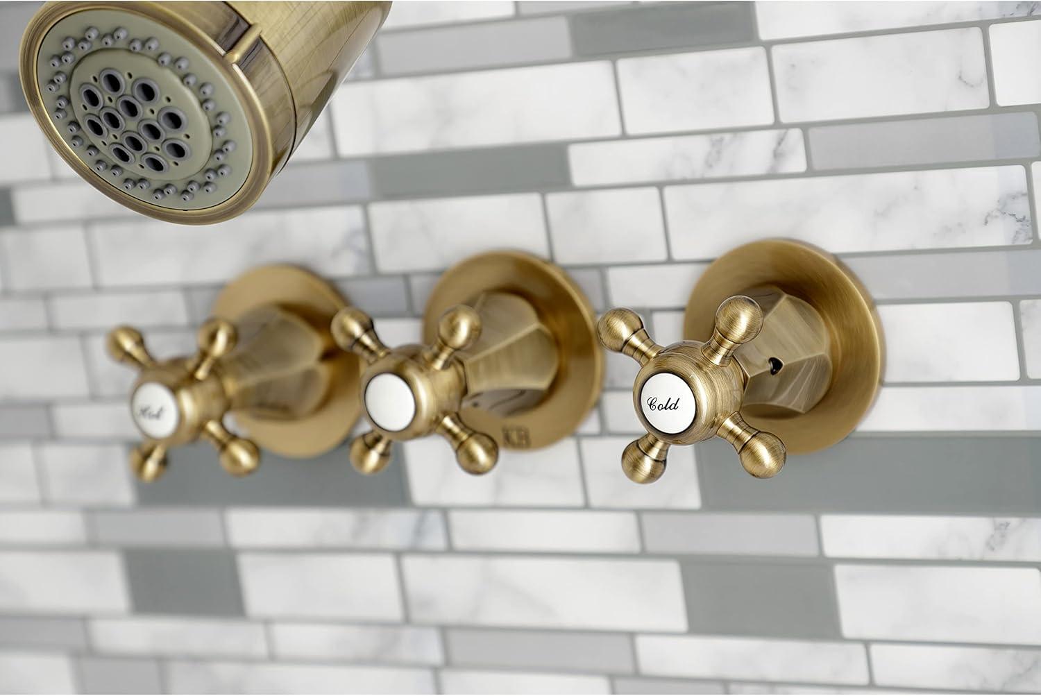 Kingston Brass Metropolitan Triple-Handle Tub and Shower Faucet