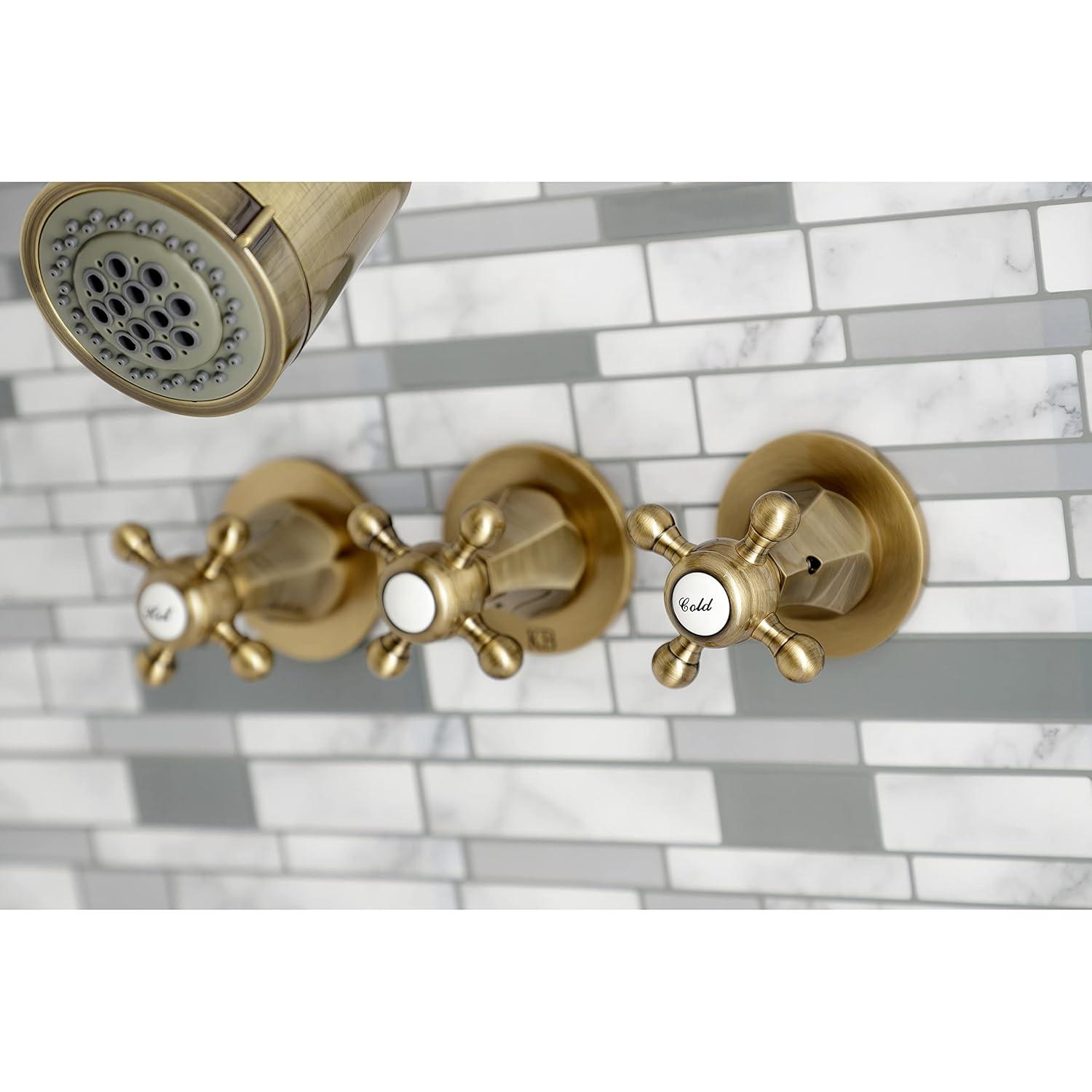 Kingston Brass Metropolitan Triple-Handle Tub and Shower Faucet