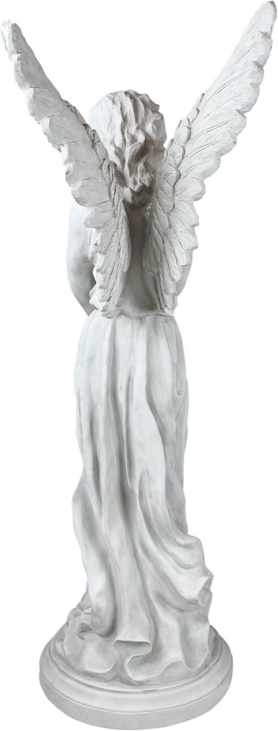 Antique Stone Guardian Angel Garden Statue with Child