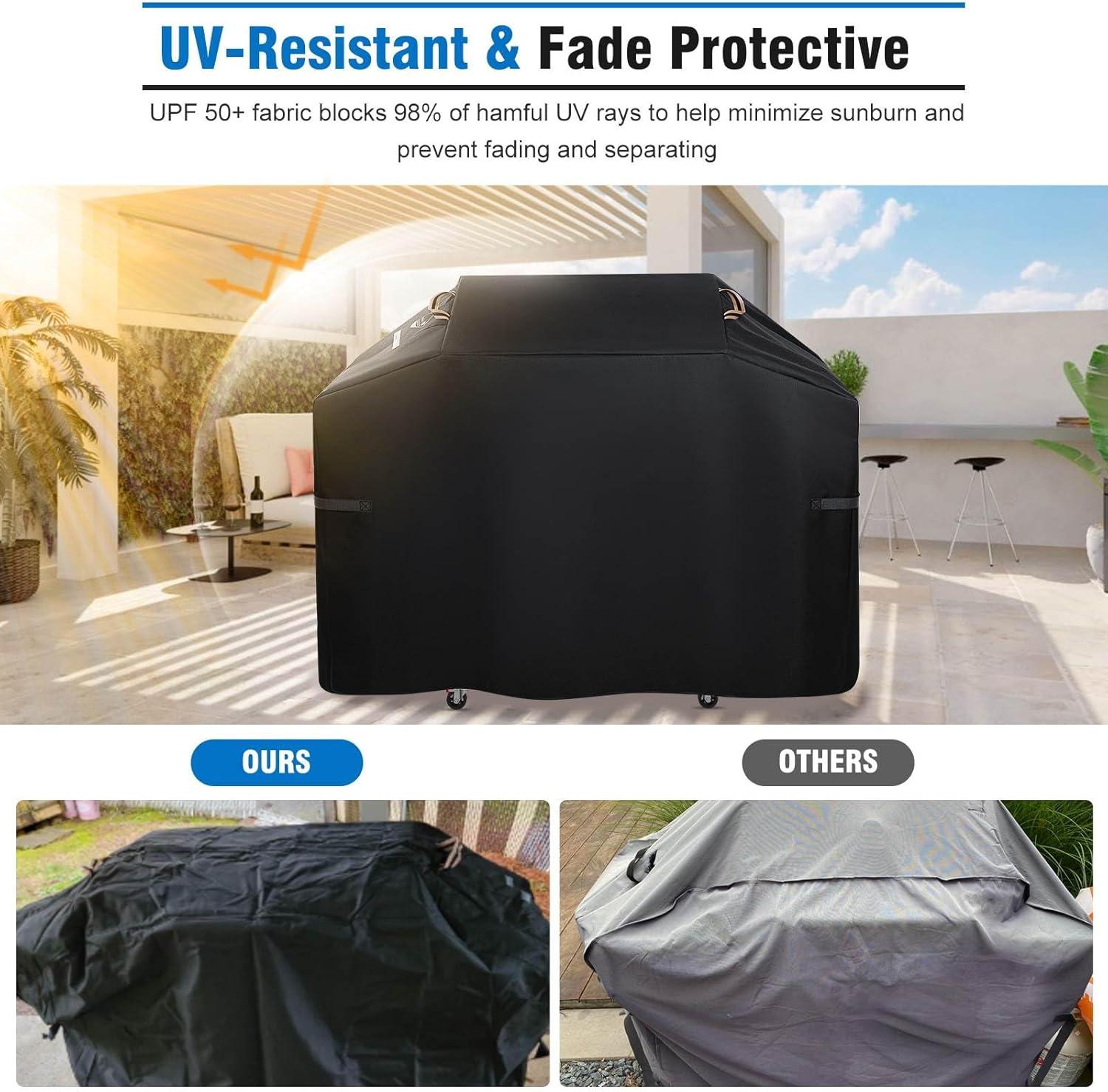 Black 55-Inch Heavy-Duty Waterproof Grill Cover