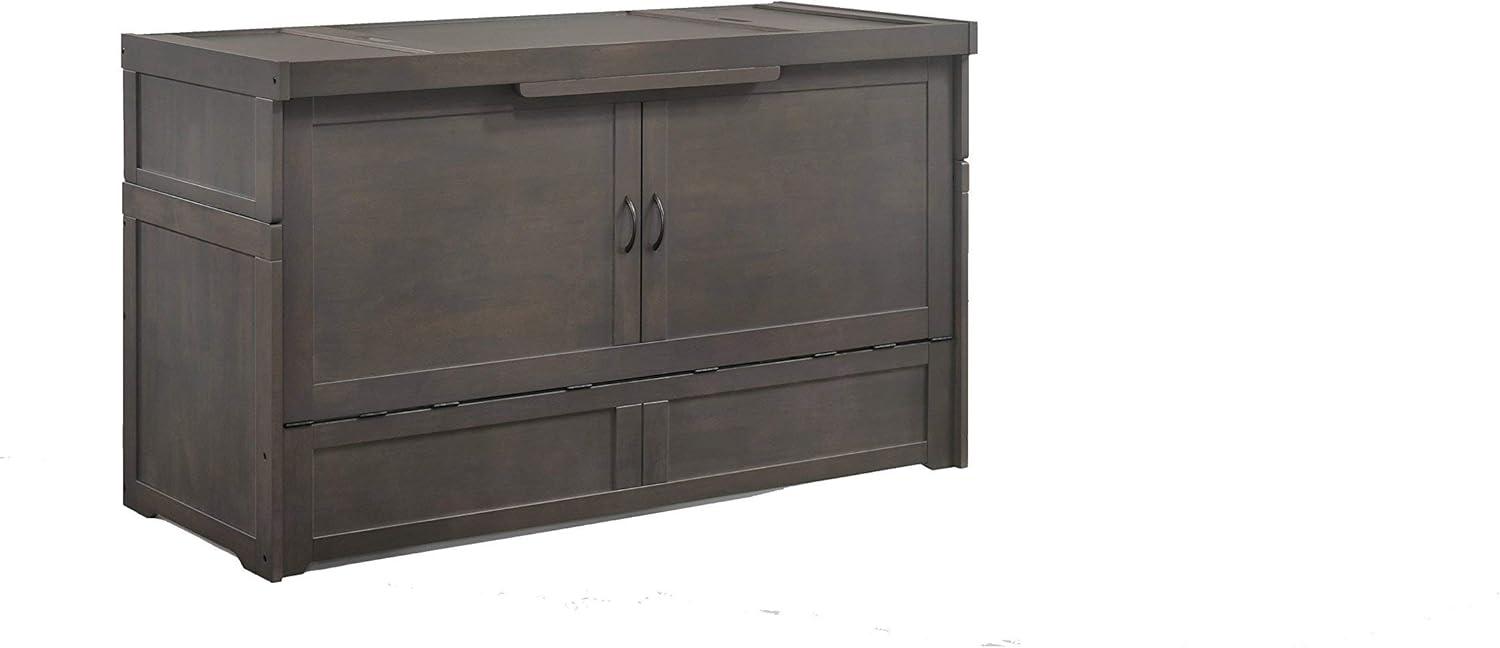 Stonewash Queen Murphy Cabinet Bed with Single Drawer