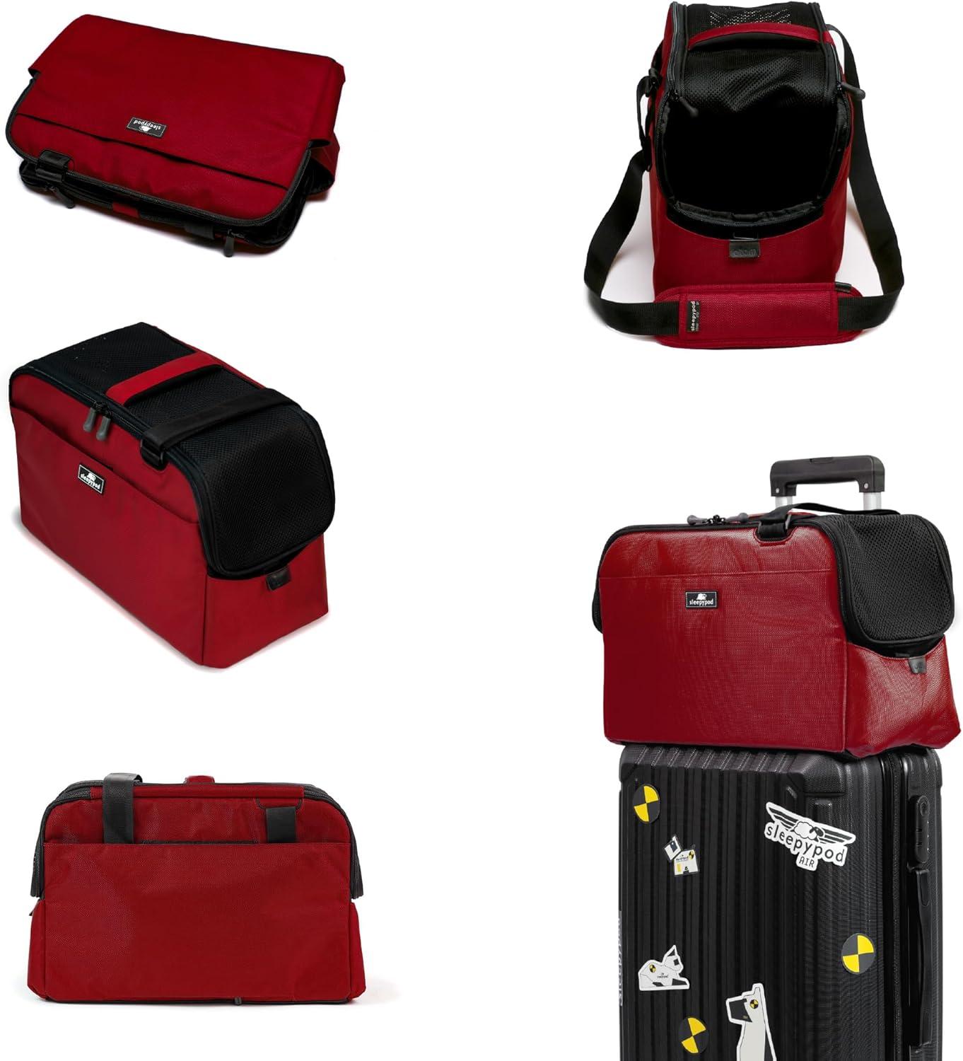 Sleepypod Atom - Airline Approved Pet Carrier and Crash-Tested Car Seat for Cats and Dogs up to 12 lbs. (Strawberry Red)