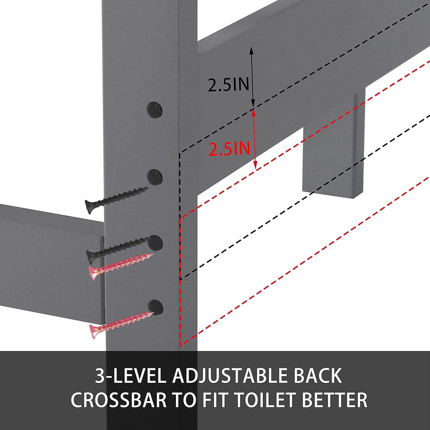 MUPATER Bathroom 67" Storage Cabinet Organizer with Shelves and Doors, Small Freestanding Toilet Shelf Space Saver with Anti-Tip Design and Adjustable Bottom Bar, White