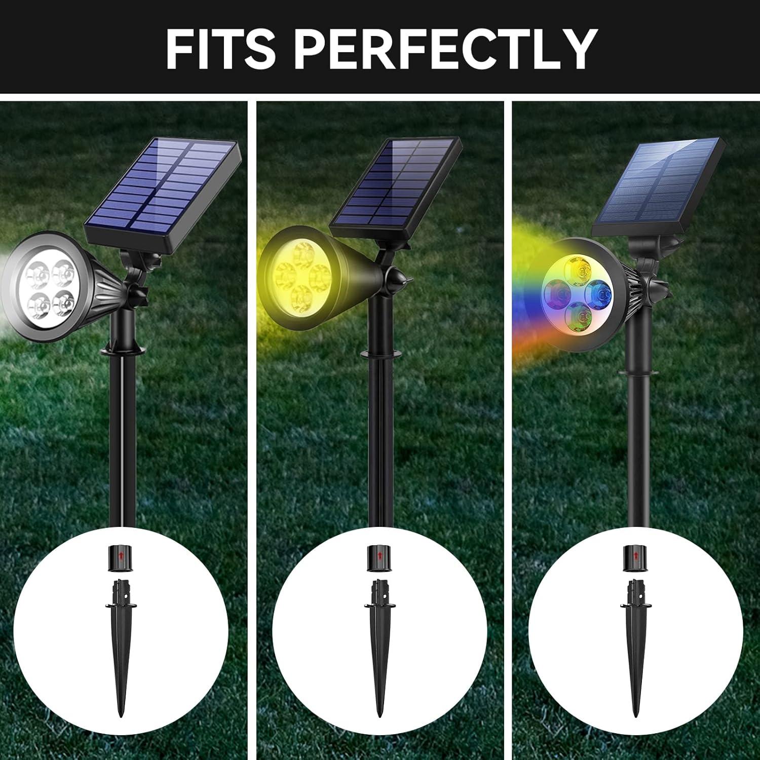 8 Pack Metal Stake Solar Lights Replacement Spike - Outdoor Ground Stakes for Garden Lights Landscape Yard Pathway Patio Lamps Pole, 0.78 * 5.3 inch