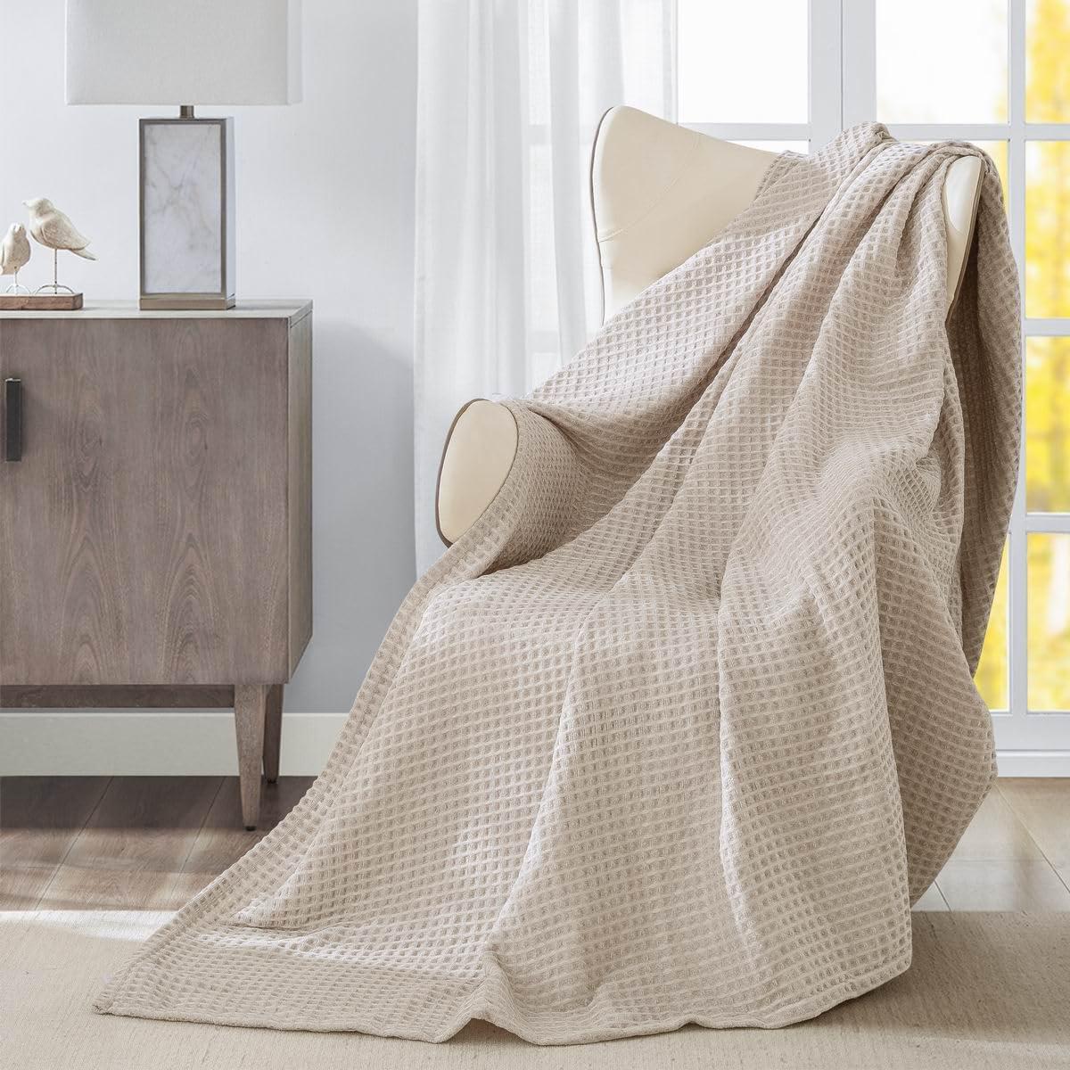 MeadowPark Fluffy Waffle Weave Polyester Chenille Bed Blanket