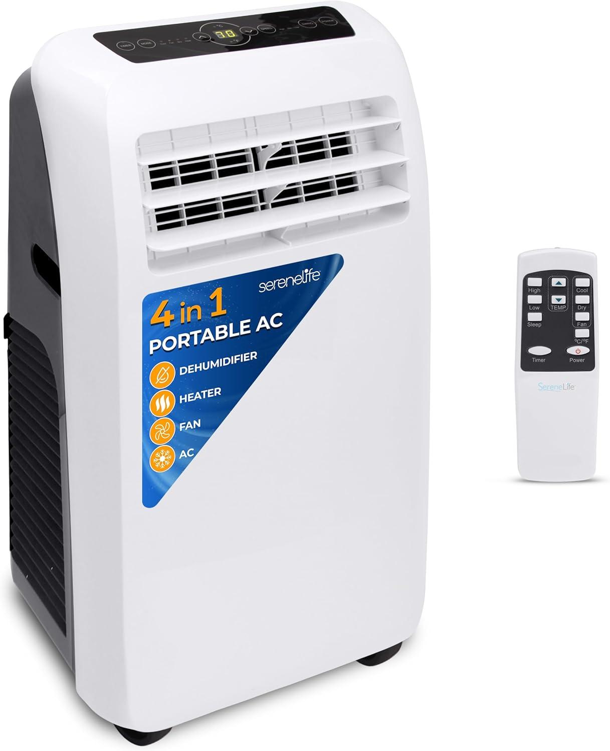 SereneLife 325-Sq. Ft. 12,000 BTU Portable Room Air Conditioner, Dehumidifier, and Heater