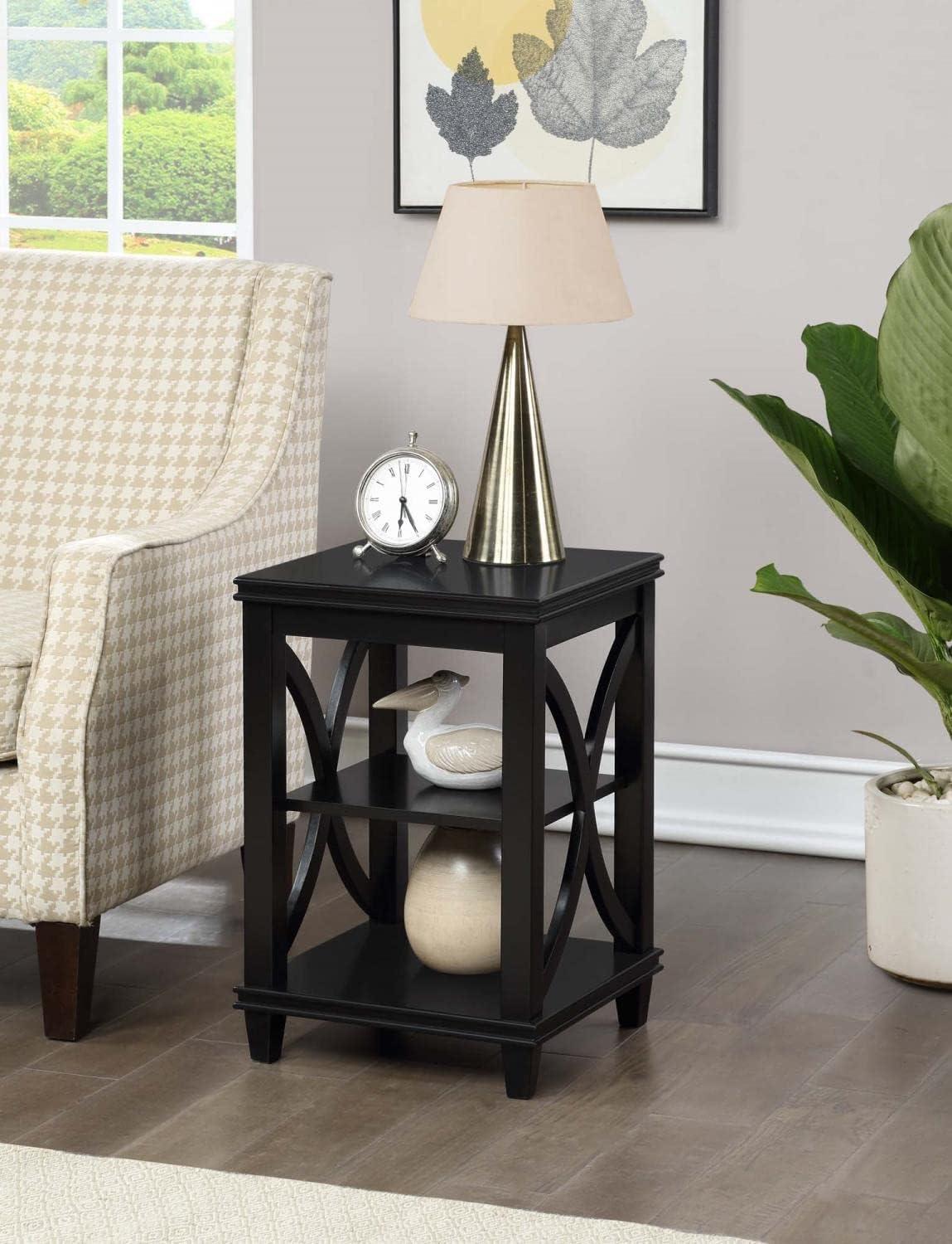 Convenience Concepts Florence End Table in Black Wood Finish