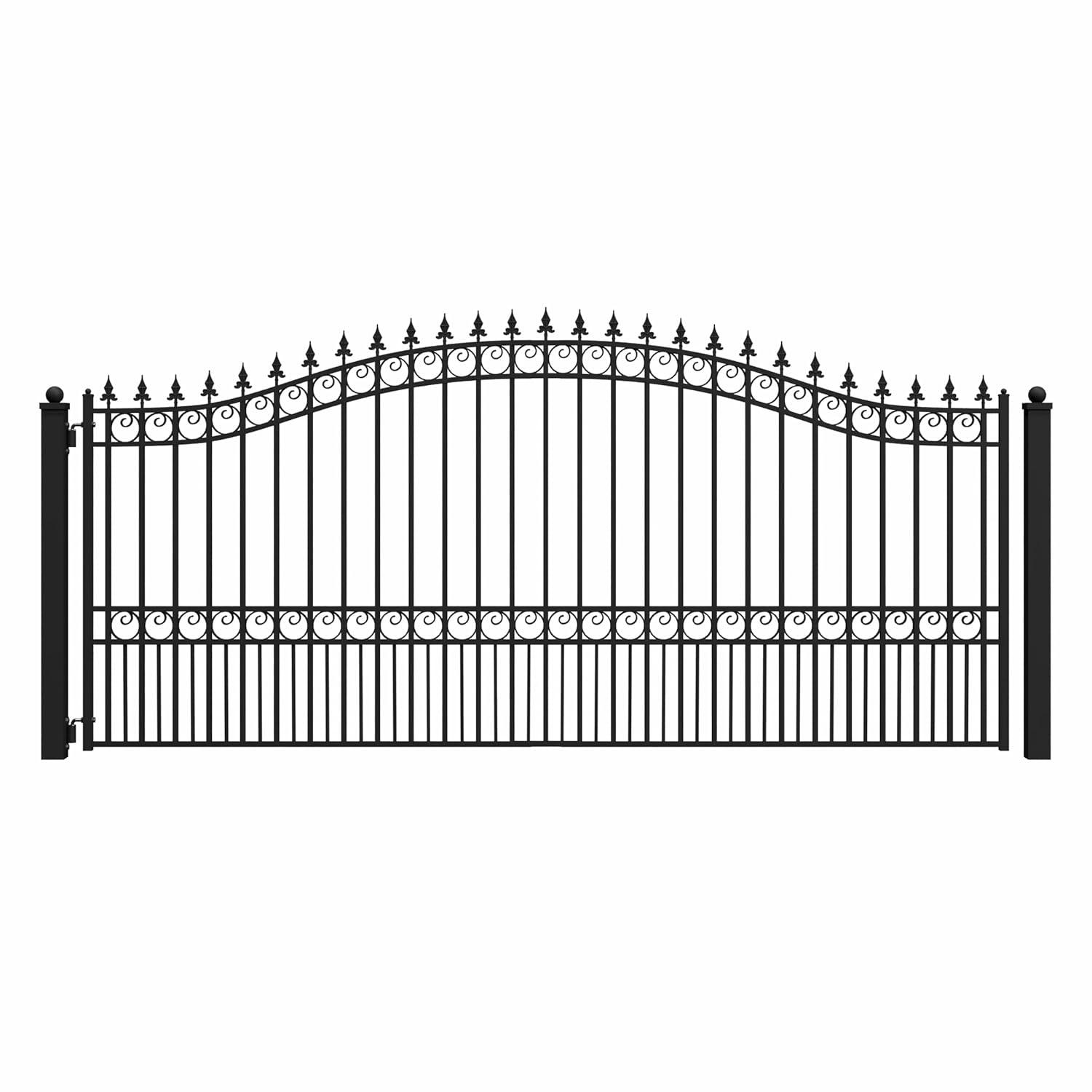 ALEKO Steel Single Swing Driveway Gate - PARIS Style