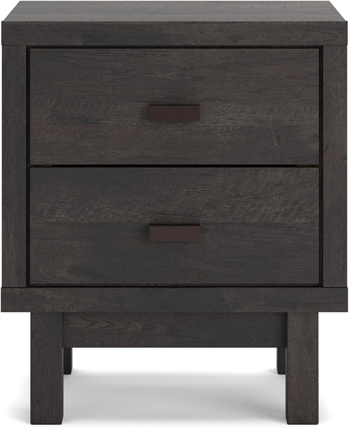 2 - Drawer Nightstand in Black