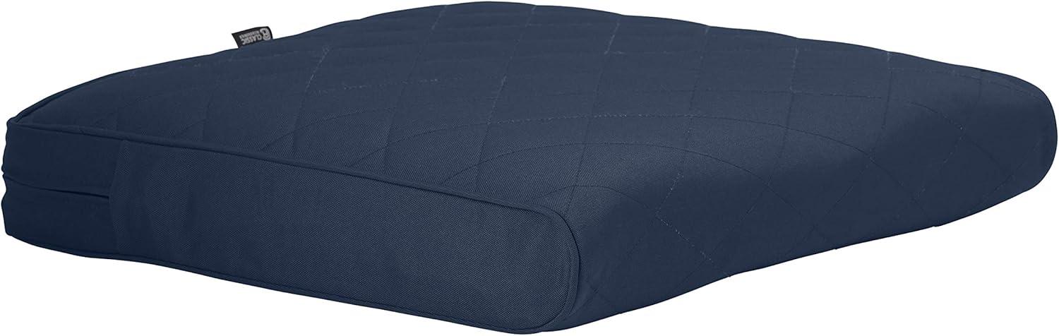 Classic Accessories Montlake® FadeSafe® Rectangle Settee/Bench Seat Quilted Cushion Lounge Cushion, Navy, 54"W x 18"D x 3"H