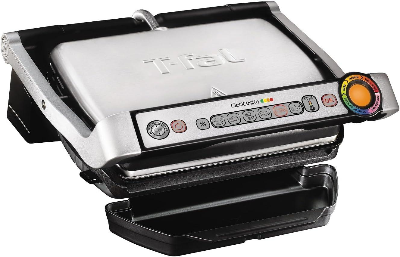 T-fal T-Fal Gc712D54 Stainless Steel Optigrill Plus Grill With Automatic Sensor Cooking Electric Grill- Blemished Packaging With 1 Year Manufacturer Warranty (Refurbished)