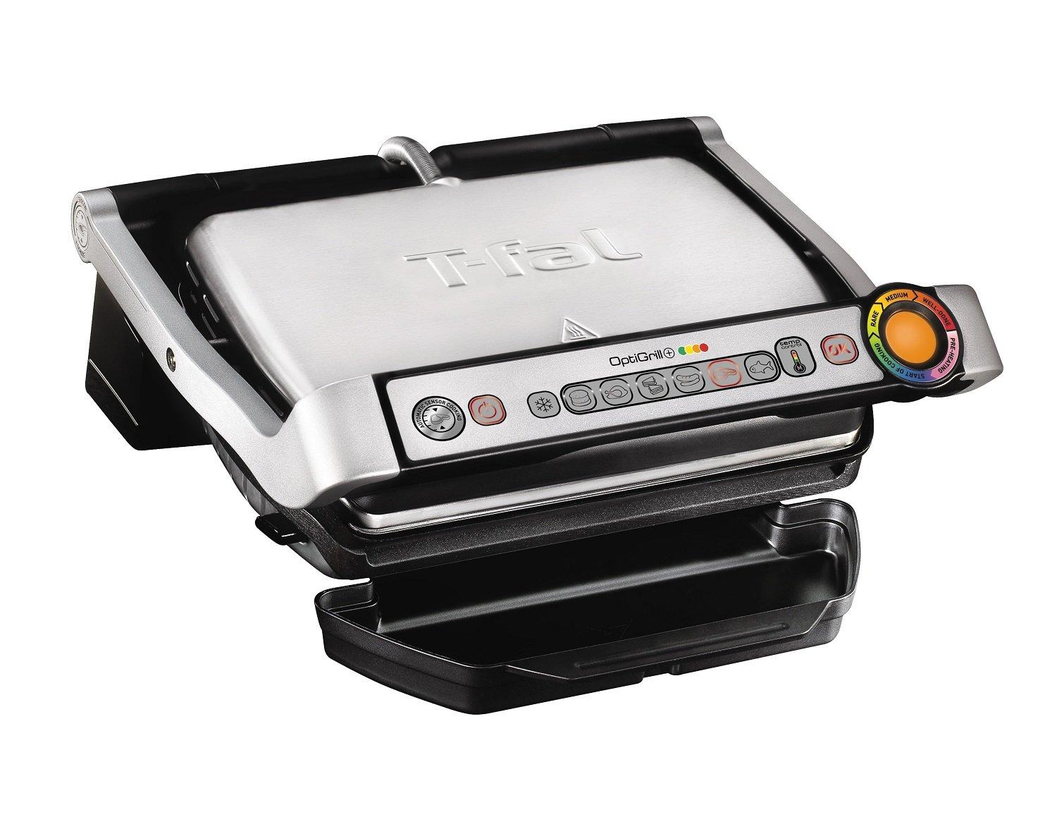 T-fal T-Fal Gc712D54 Stainless Steel Optigrill Plus Grill With Automatic Sensor Cooking Electric Grill- Blemished Packaging With 1 Year Manufacturer Warranty (Refurbished)