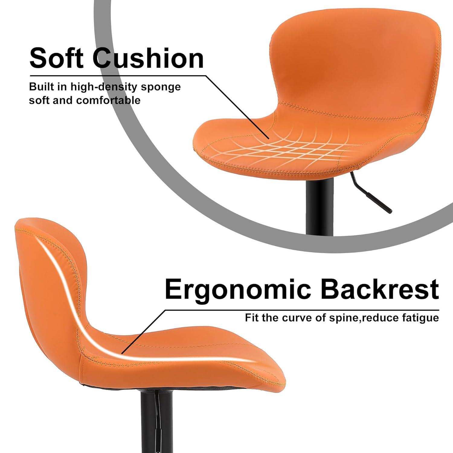 George Oliver Illyas Swivel Upholstered Adjustable Height Counter Stool with Metal Frame
