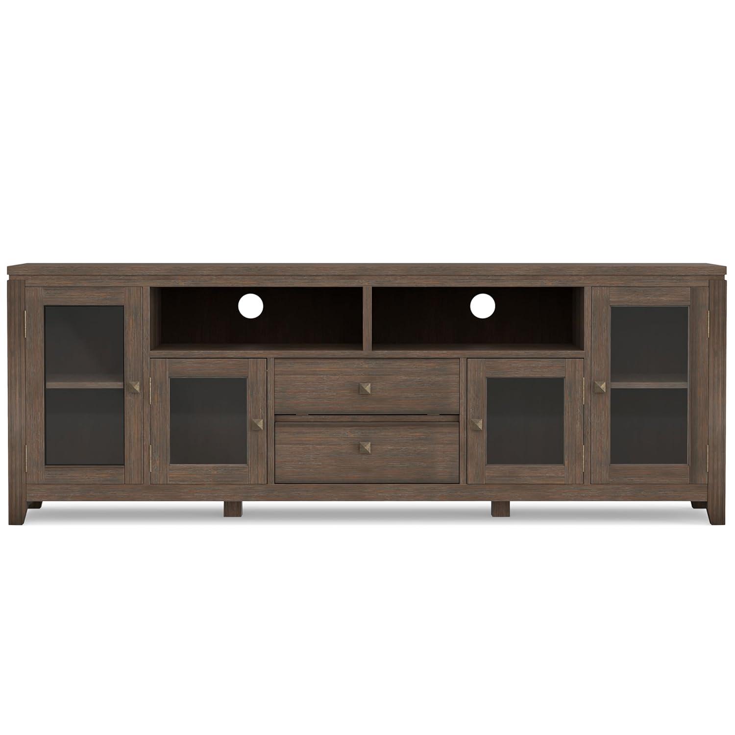 Simpli Home Cosmopolitan SOLID WOOD 72 inch Wide TV Media Stand For TVs up to 80 inches