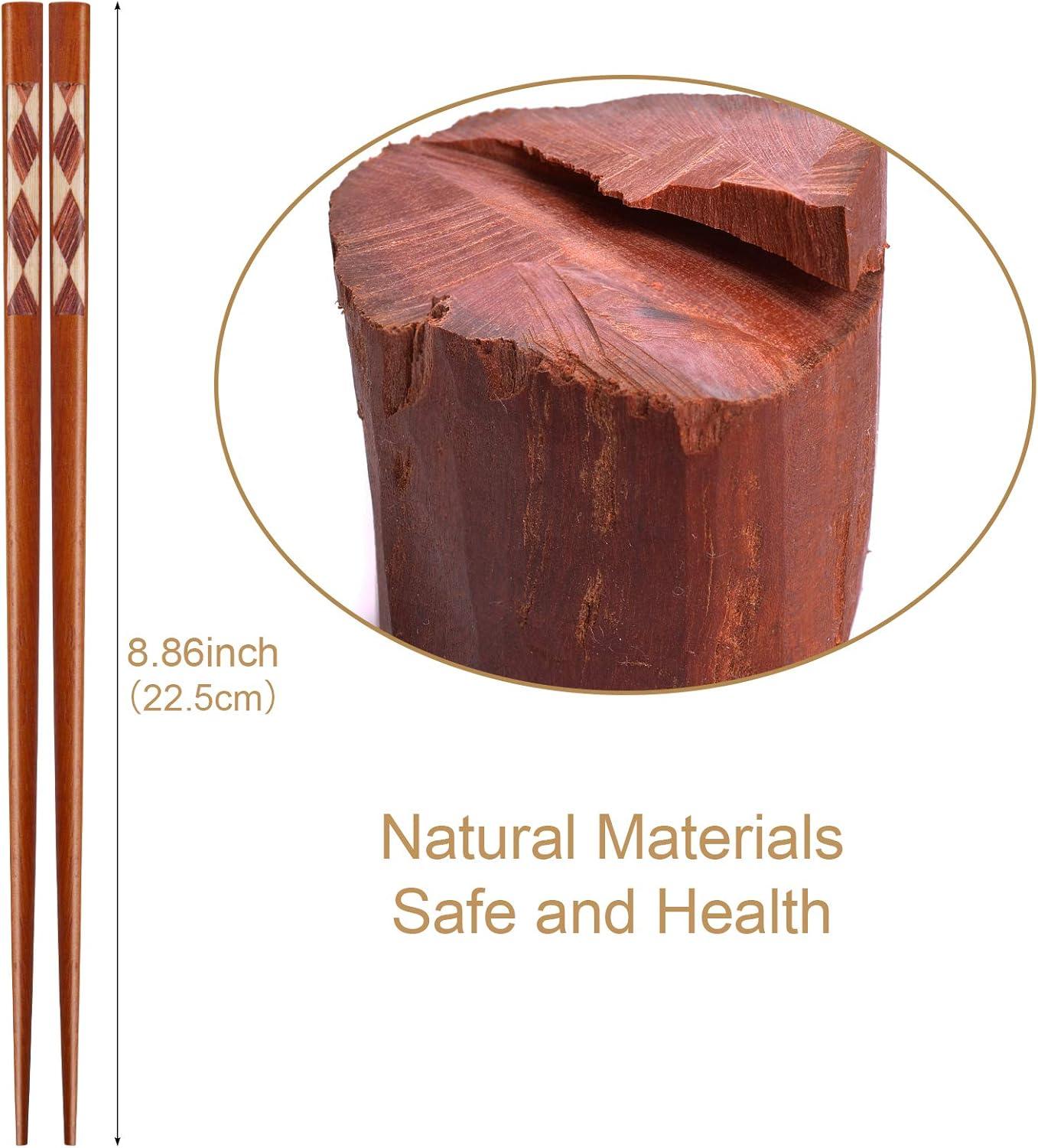 Clearance! Jklop Reusable Chopsticks Japanese Natural Wooden Classic Style Pairs Lightweight Hand Carved Sticks 8.8 Inch 22.5Cm Gift Set Tableware Kitchen Gadgets Khaki Wood Best Sale!