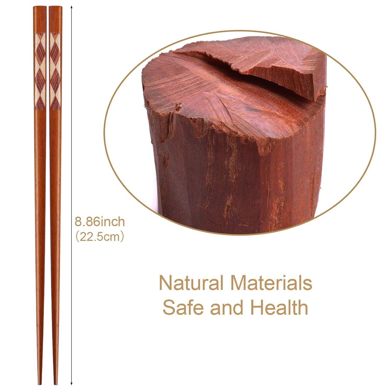 Clearance! Jklop Reusable Chopsticks Japanese Natural Wooden Classic Style Pairs Lightweight Hand Carved Sticks 8.8 Inch 22.5Cm Gift Set Tableware Kitchen Gadgets Khaki Wood Best Sale!