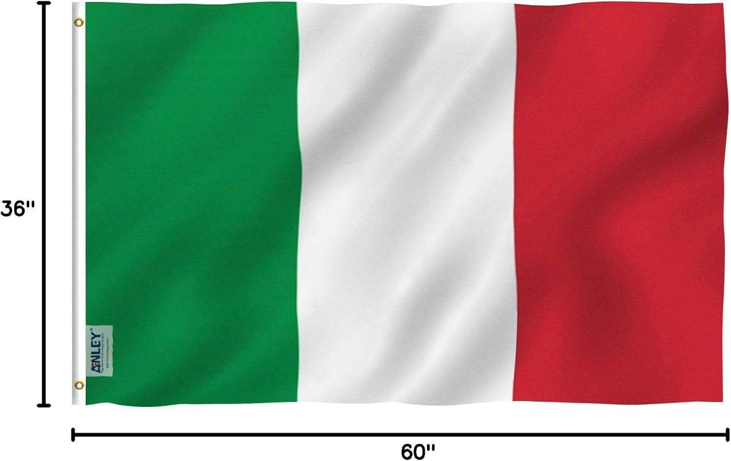 Fly Breeze 3x5 Foot Italian Flag with Brass Grommets