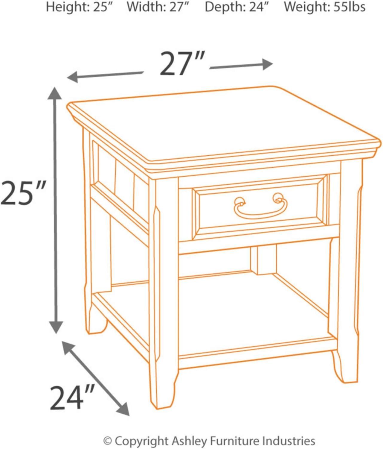 Woodboro Rustic Refined Brown Rectangular End Table with Storage