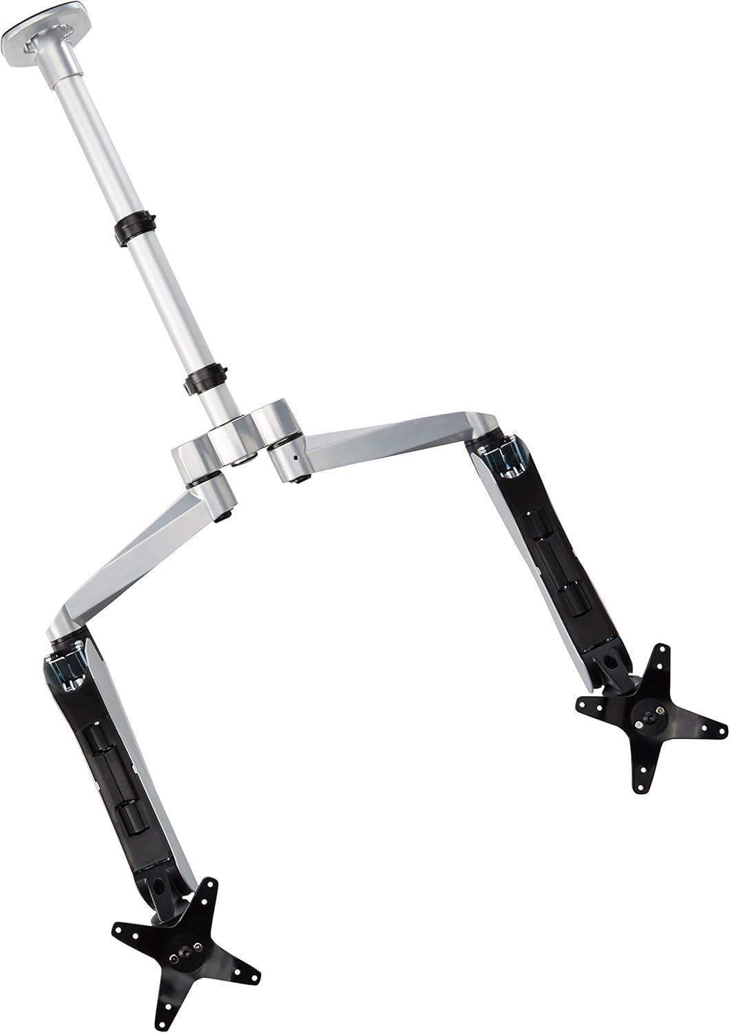 Expandable Dual Monitor Desk Mount with Spring Arm and Clamp Base