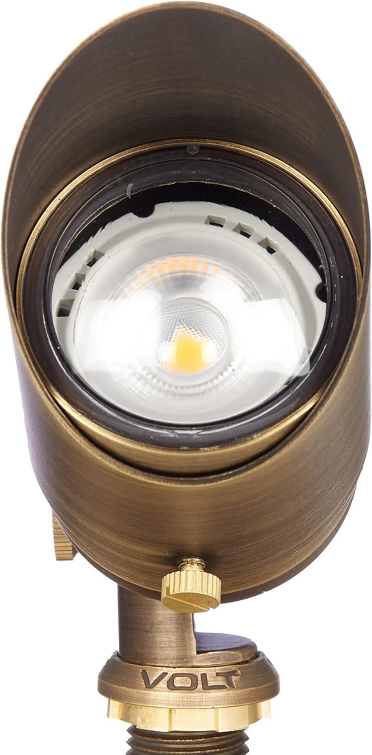 Bronze Cast Brass Adjustable Outdoor Spotlight with Warm White LED