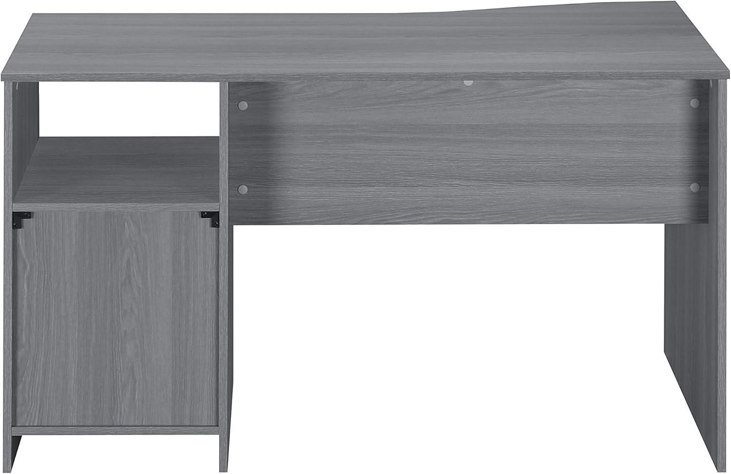 Classic Computer Desk with Multiple Drawers Gray - Techni Mobili: Office Workstation, Laminated Particle Board