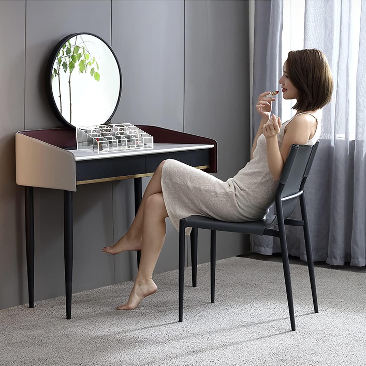 XINGLIAN 24 Slot Clear Lipstick Holder - Lipstick Organizer for Bottles