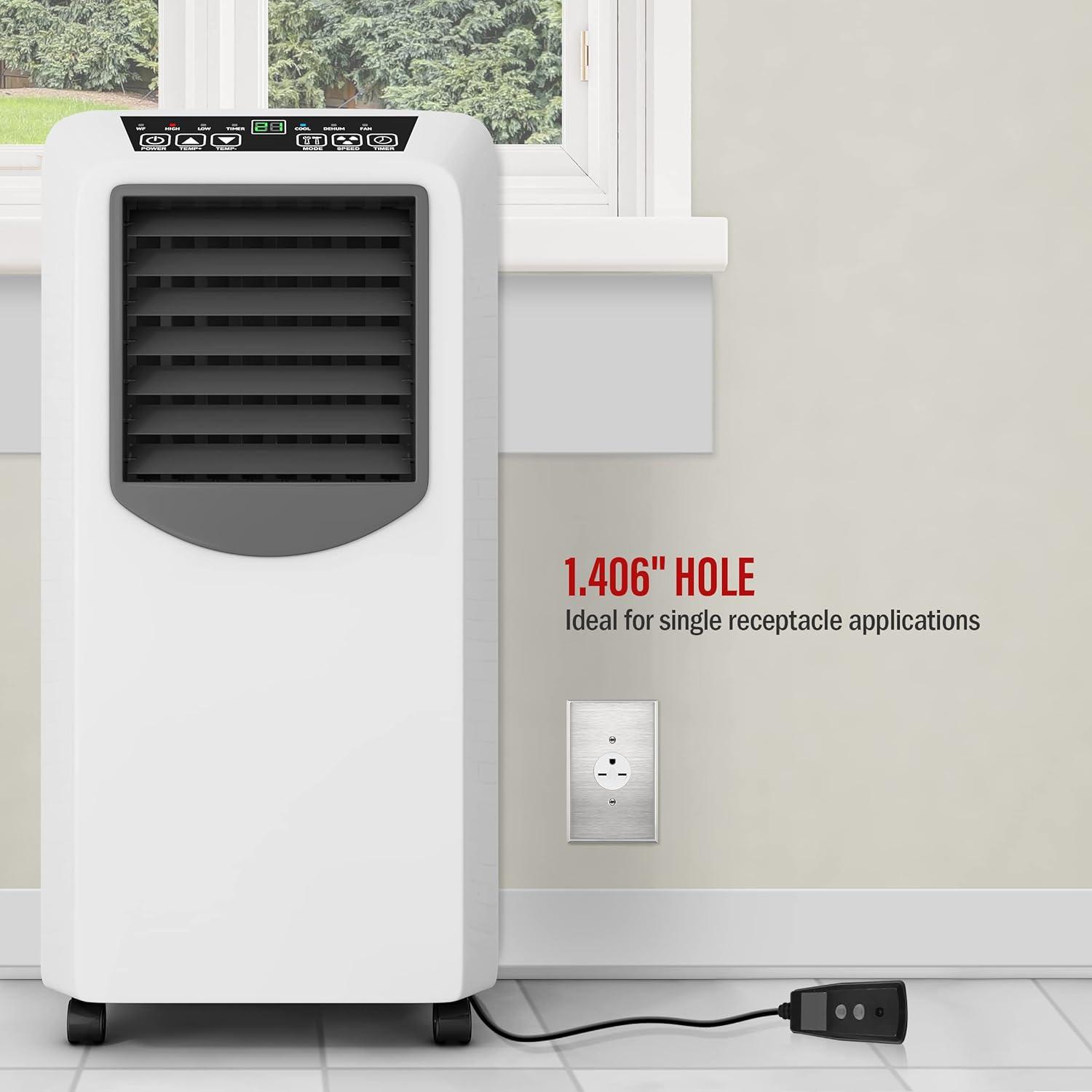 ENERLITES 1.406" Hole Single Receptacle Outlet Metal Wall Plate, Corrosive Resistant, Over Size 1-Gang 5.5" x 3.5", 7751O, 430 Stainless Steel, UL Listed, Silver