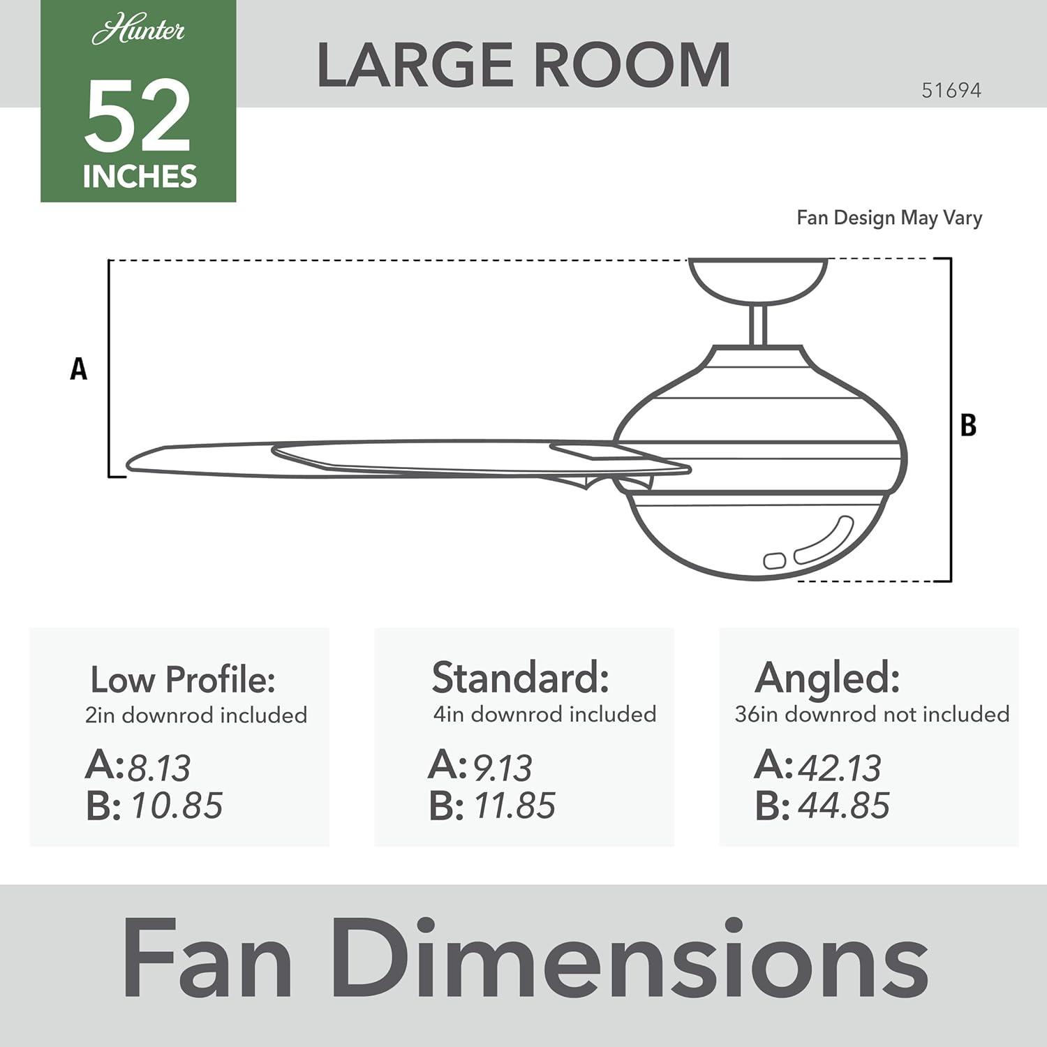 Zayden 52" Matte Black Ceiling Fan with LED Light and Remote