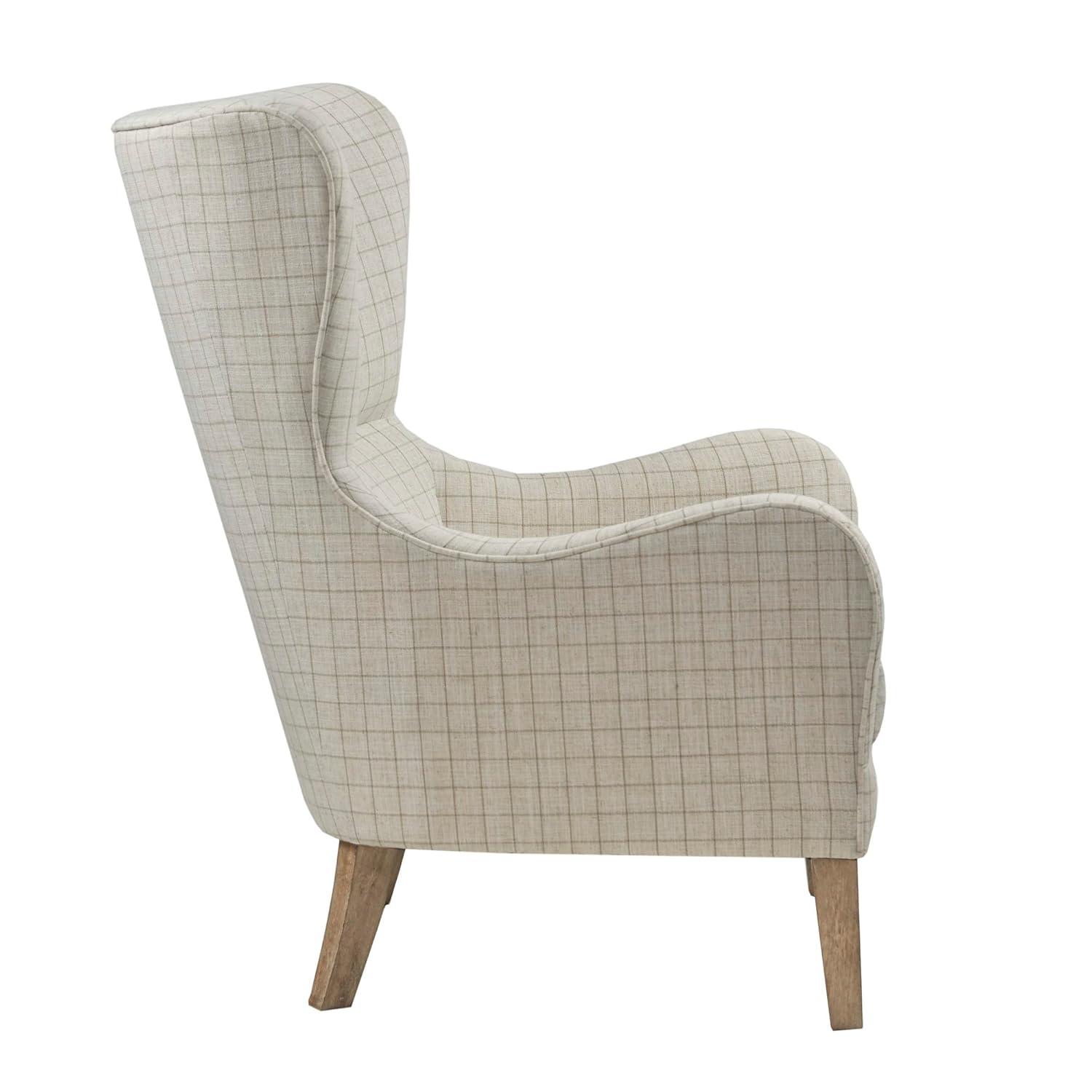 Aria Swoop Upholstered Wing Chair Taupe