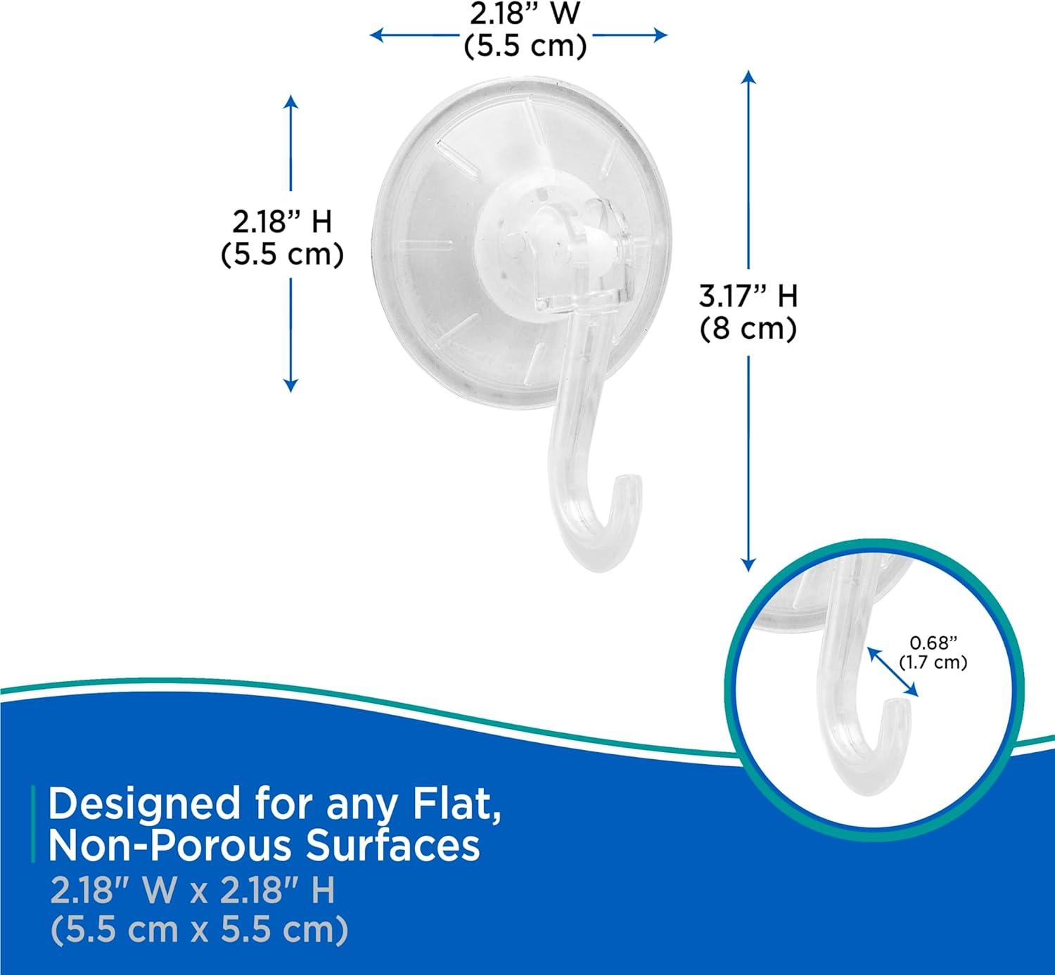 Kenney KN61551V3 Suction Cup Wall Mounted Towel Hook (Set of 3)