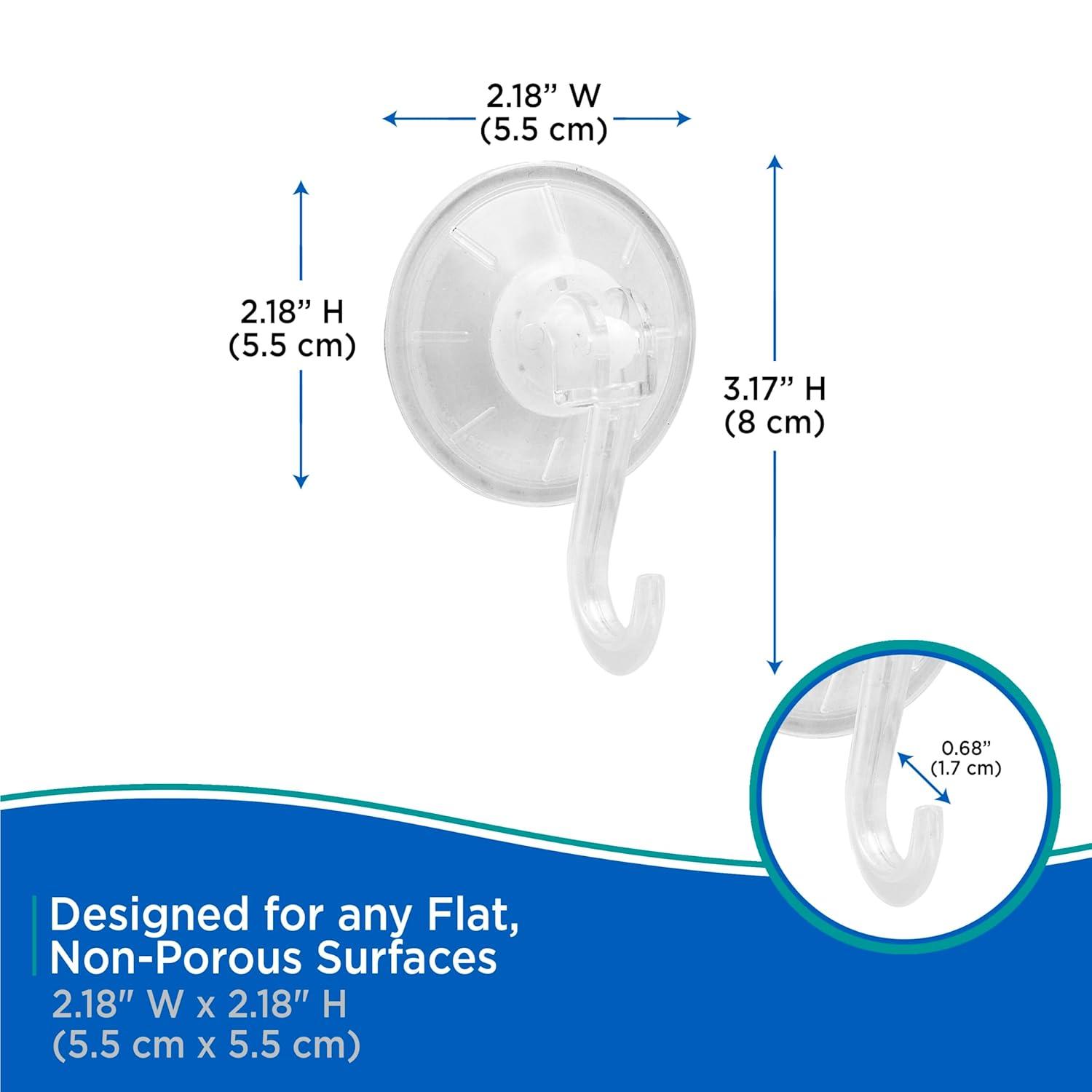 Kenney KN61551V3 Suction Cup Wall Mounted Towel Hook (Set of 3)