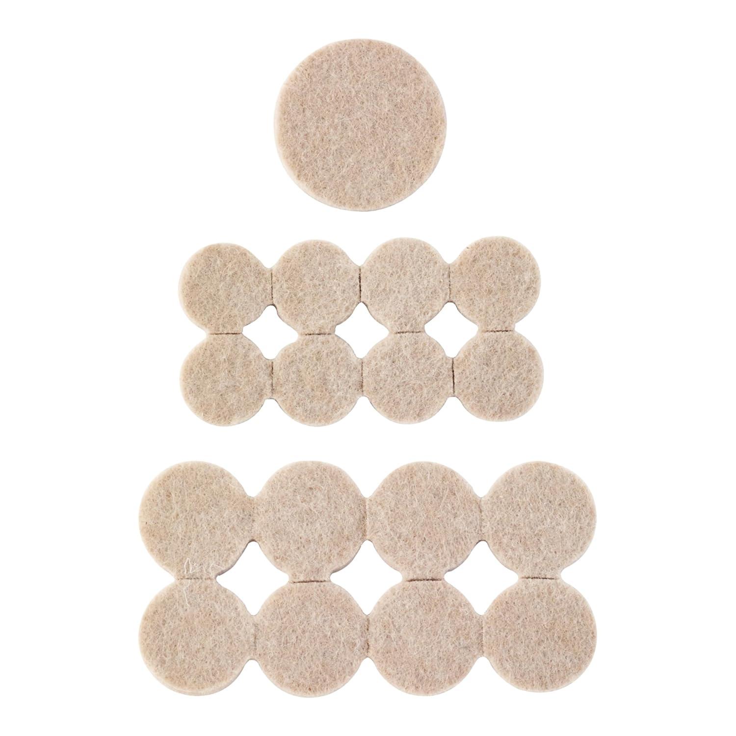 Scotch Round Felt Pads Value Pack, Beige, Furniture Bumpers, 36 Assorted Pack