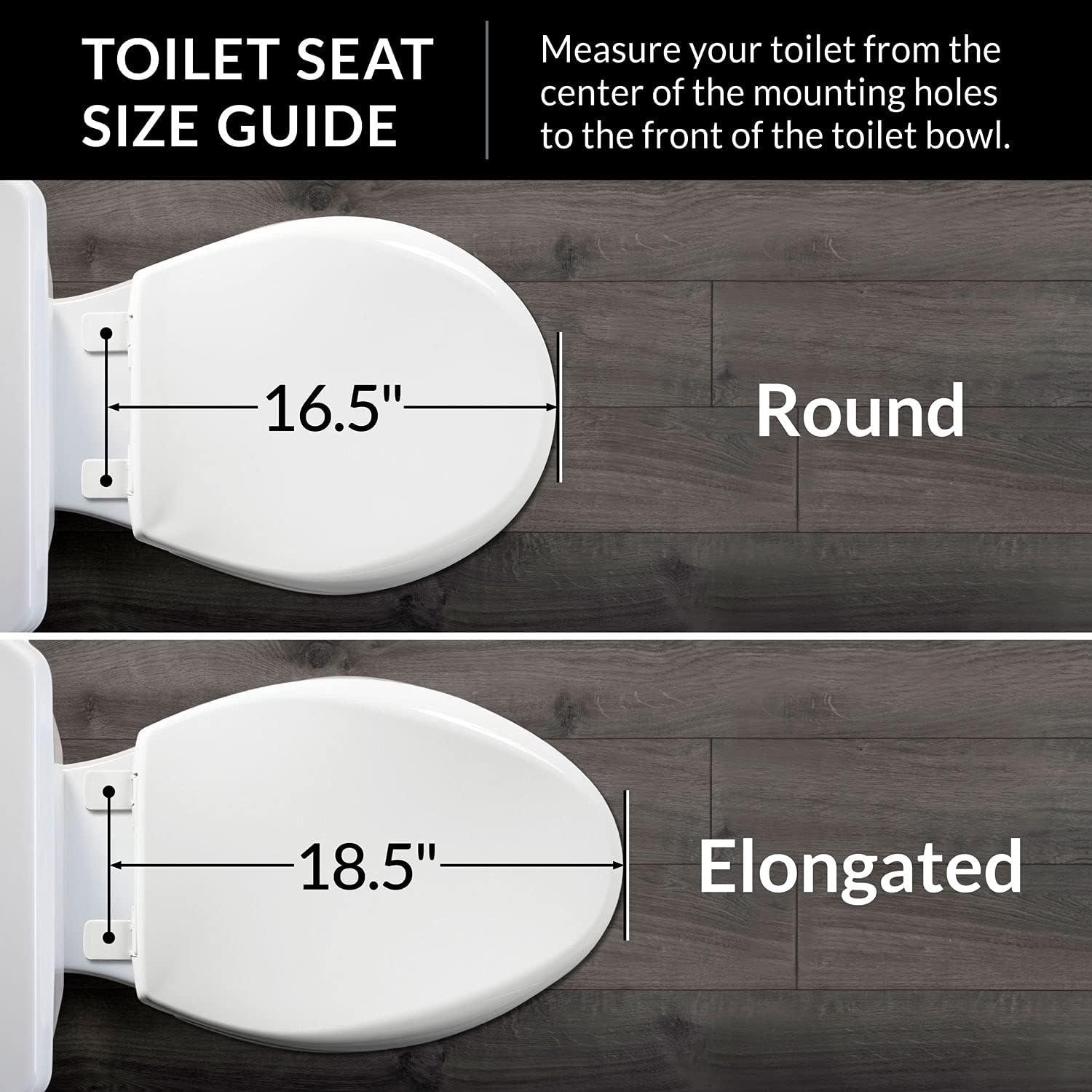 Cameron 41EC Wood Toilet Seat, Never Loosens and Easily Removes for Cleaning, ROUND