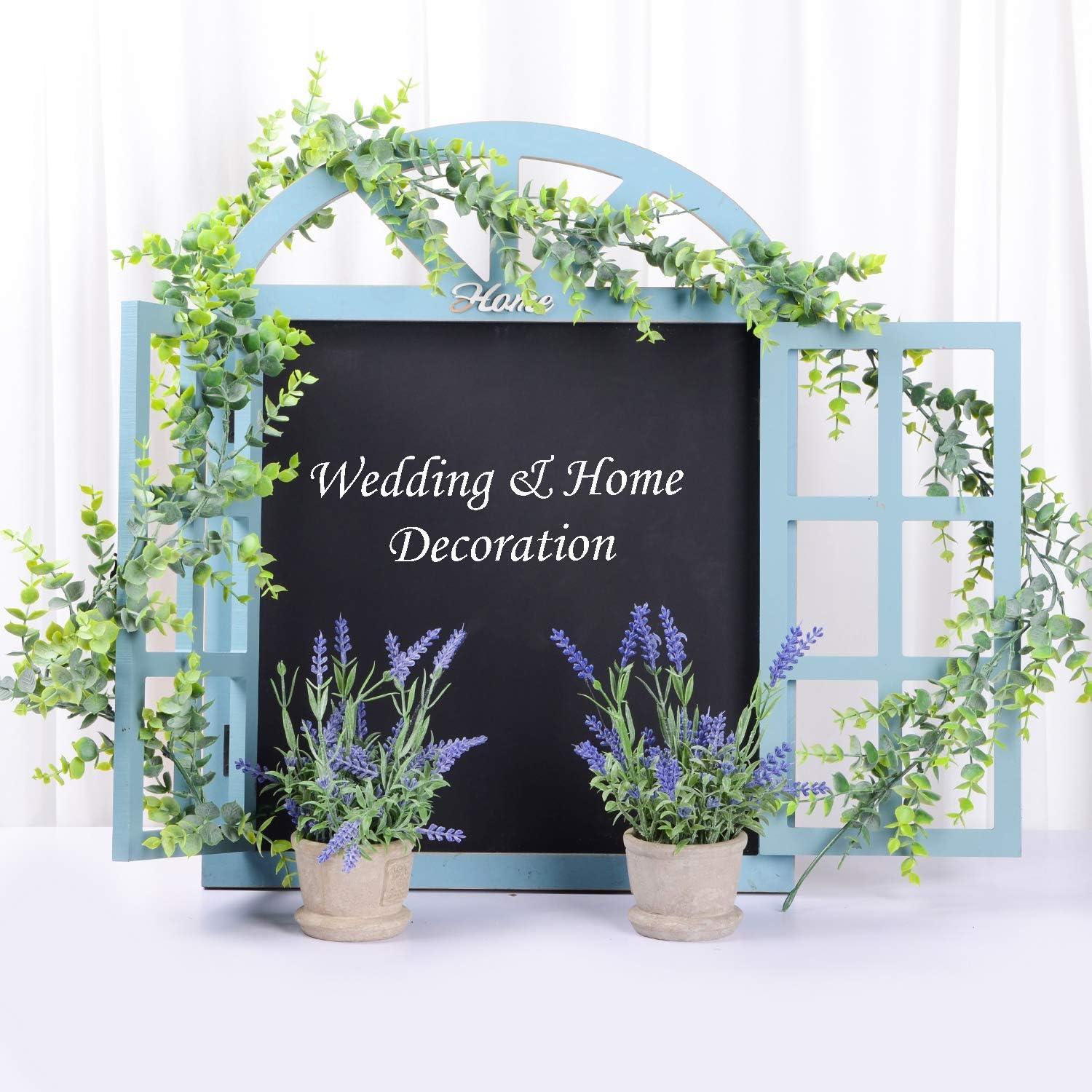 NOGIS 2 Pack Artificial Eucalyptus Garland Fake Vines Faux Eucalyptus Garland Hanging Leaves Greenery 6 Feet/Strand for Wedding Backdrop Arch Wall Table Party Indoor Outdoor Festival Decor