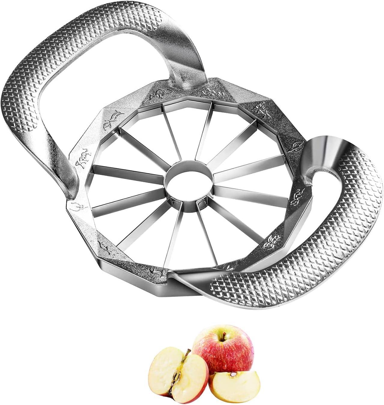 Apple Slicer, HEAVY DUTY Apple Corer, 12-Blade Stainless Steel Apple Cutter Divider Pitter ，Sturdy and Sharp