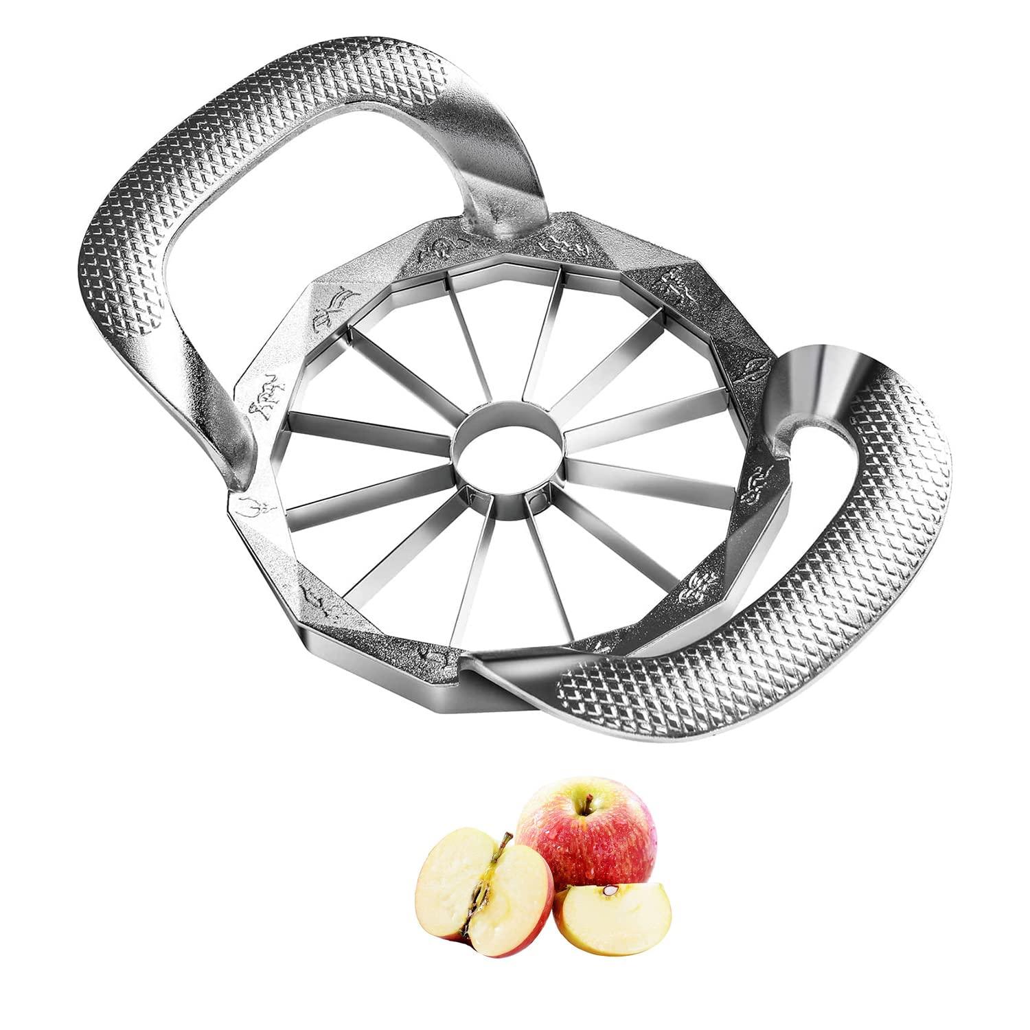 Apple Slicer, HEAVY DUTY Apple Corer, 8-Blade Stainless Steel Apple Cutter Divider Pitter ，Sturdy and Sharp