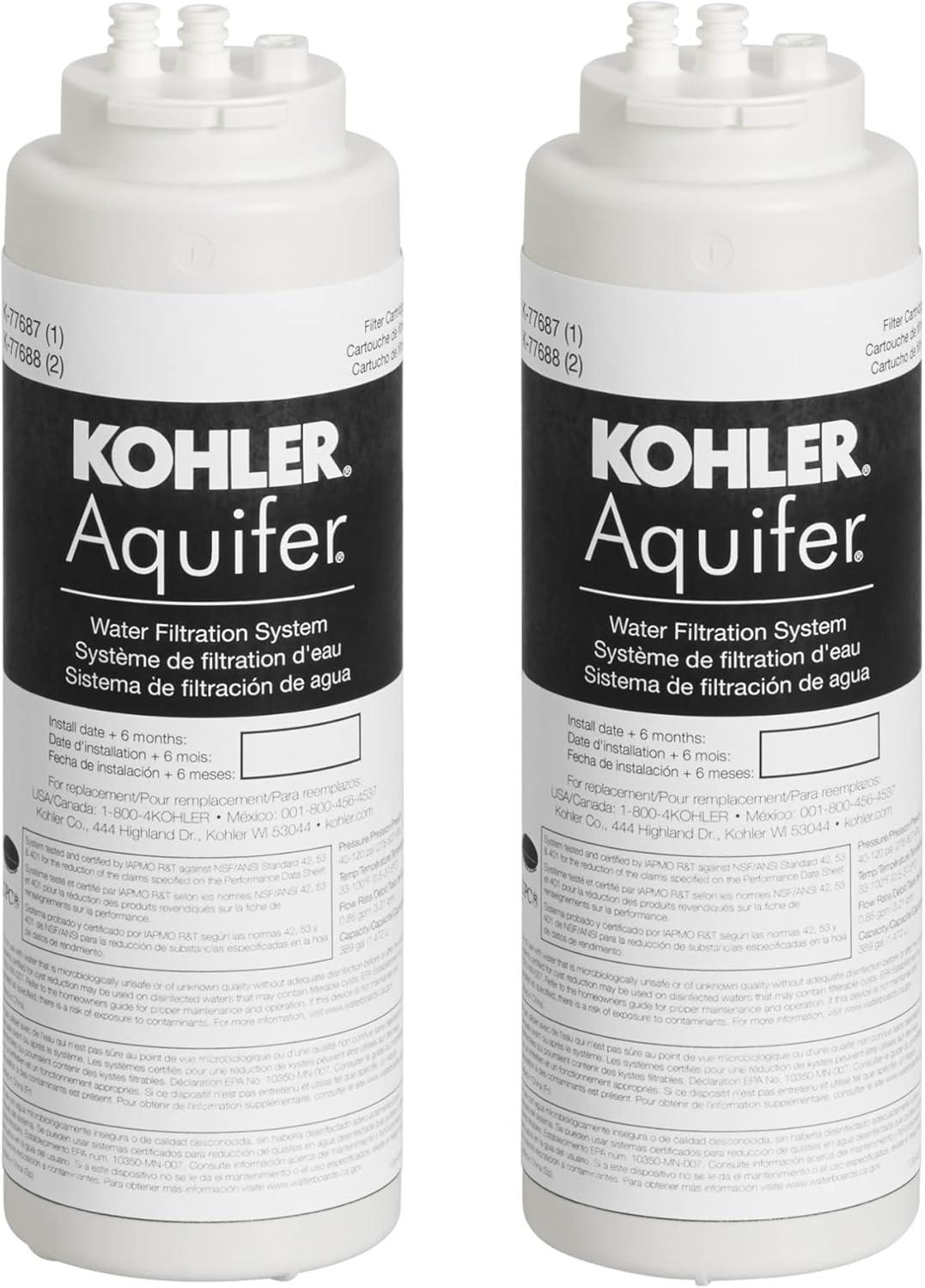 Kohler K-77688-NA Replacement Filter Cartridges - Pack of 2