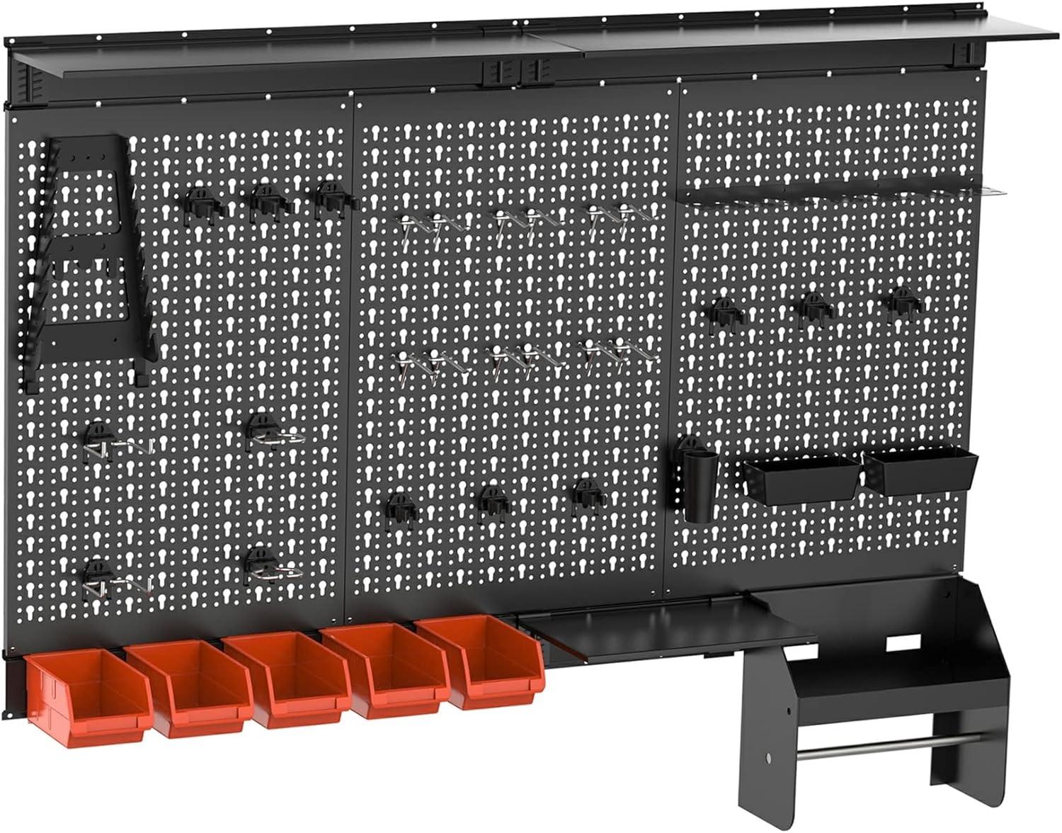 Metal Pegboard Wall Organizer – 4ft Wide