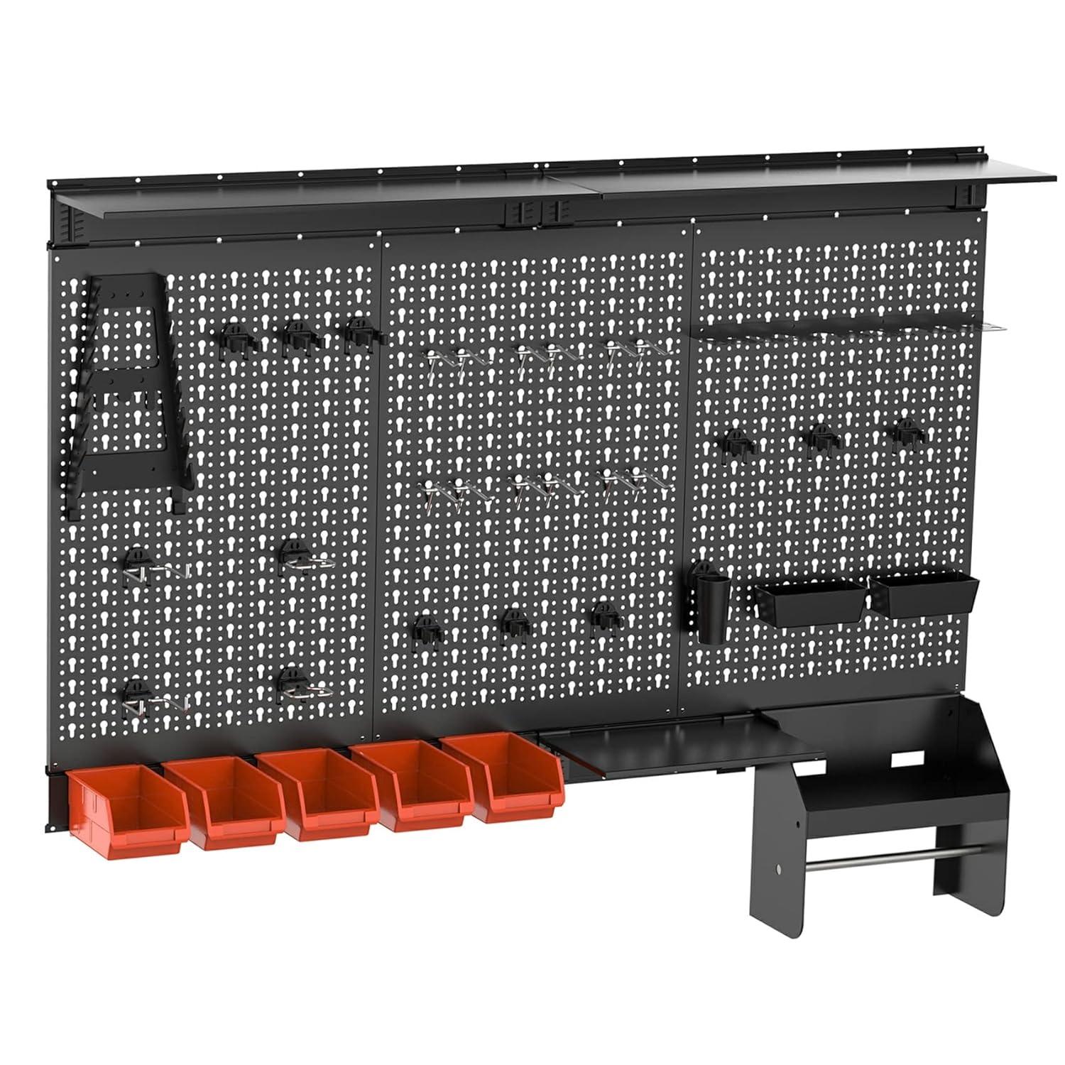 Metal Pegboard Wall Organizer – 4ft Wide
