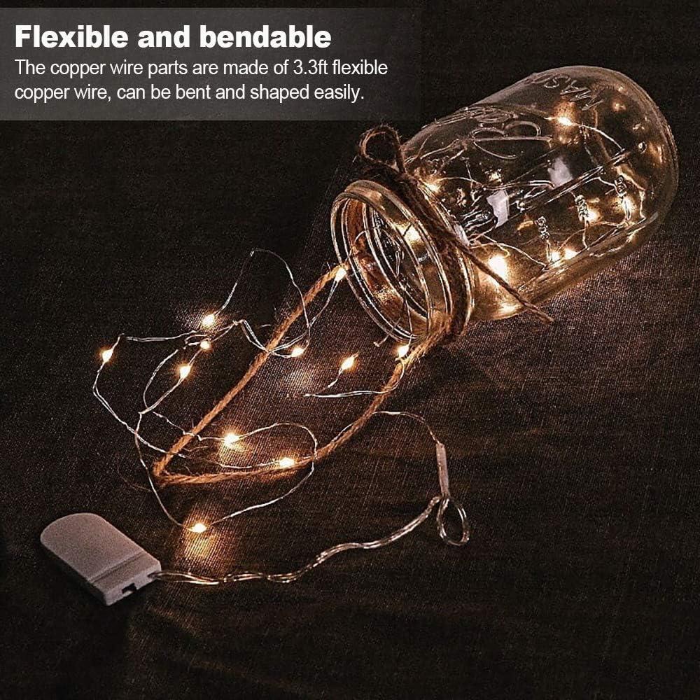 MUMUXI Fairy Lights Battery Operated Pack of 12 Warm White 7.2FT x20 LED String