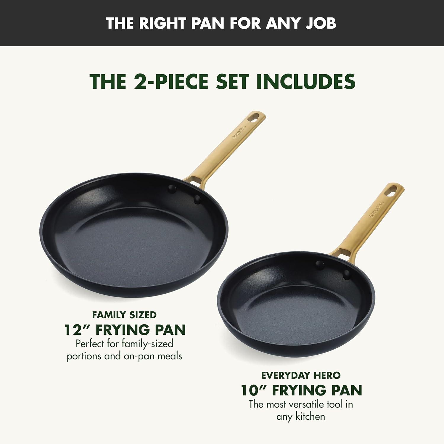 GreenPan ™ Reserve Black 2-Piece 10" and 12" Ceramic Non-Stick Frying Pan Set
