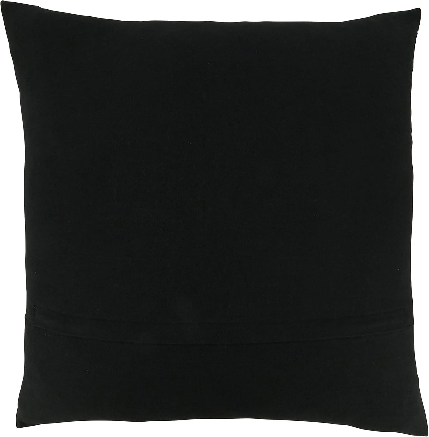 20"x20" Oversize Embroidered Mudcloth Design Square Throw Pillow Cover Black - Saro Lifestyle