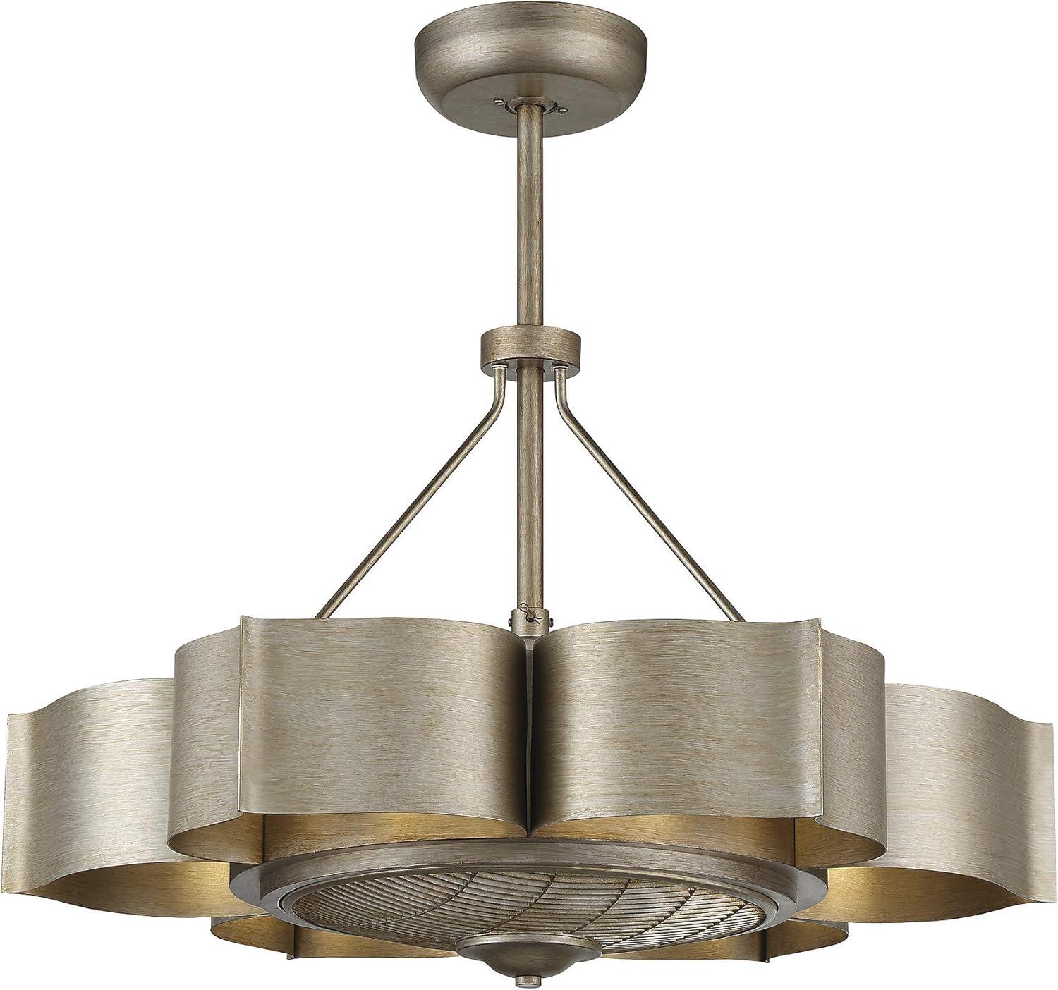 Stockholm Silver Patina 6-Light Chandelier with Ceiling Fan