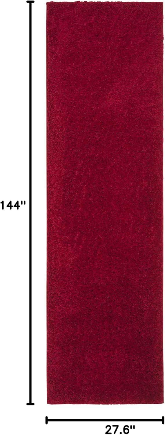 August Shag 900 AUG900 Power Loomed Indoor Runner Rug - Red - 2'3"x12' - Safavieh