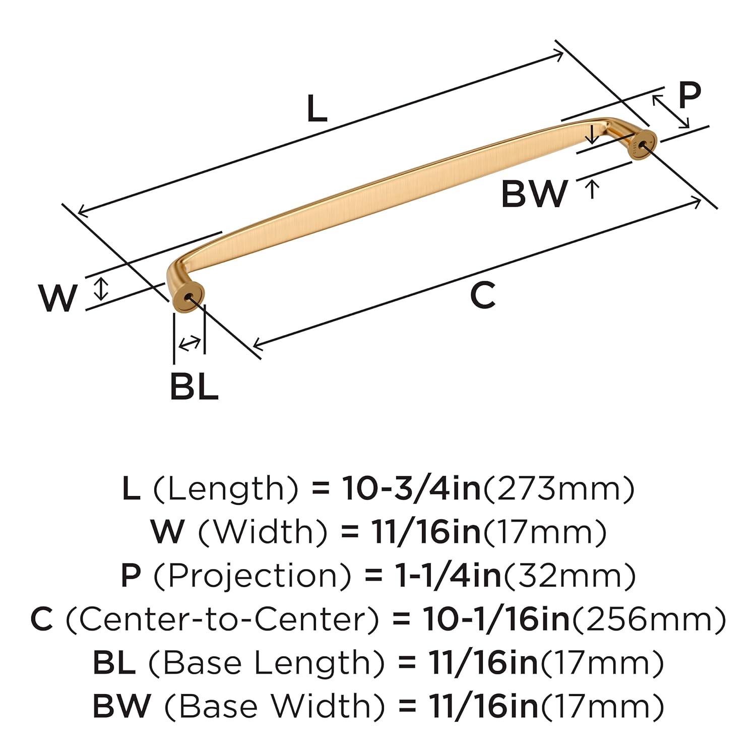 Amerock Kane 10-1/16 inch (256mm) Center-to-Center Champagne Bronze Cabinet Pull